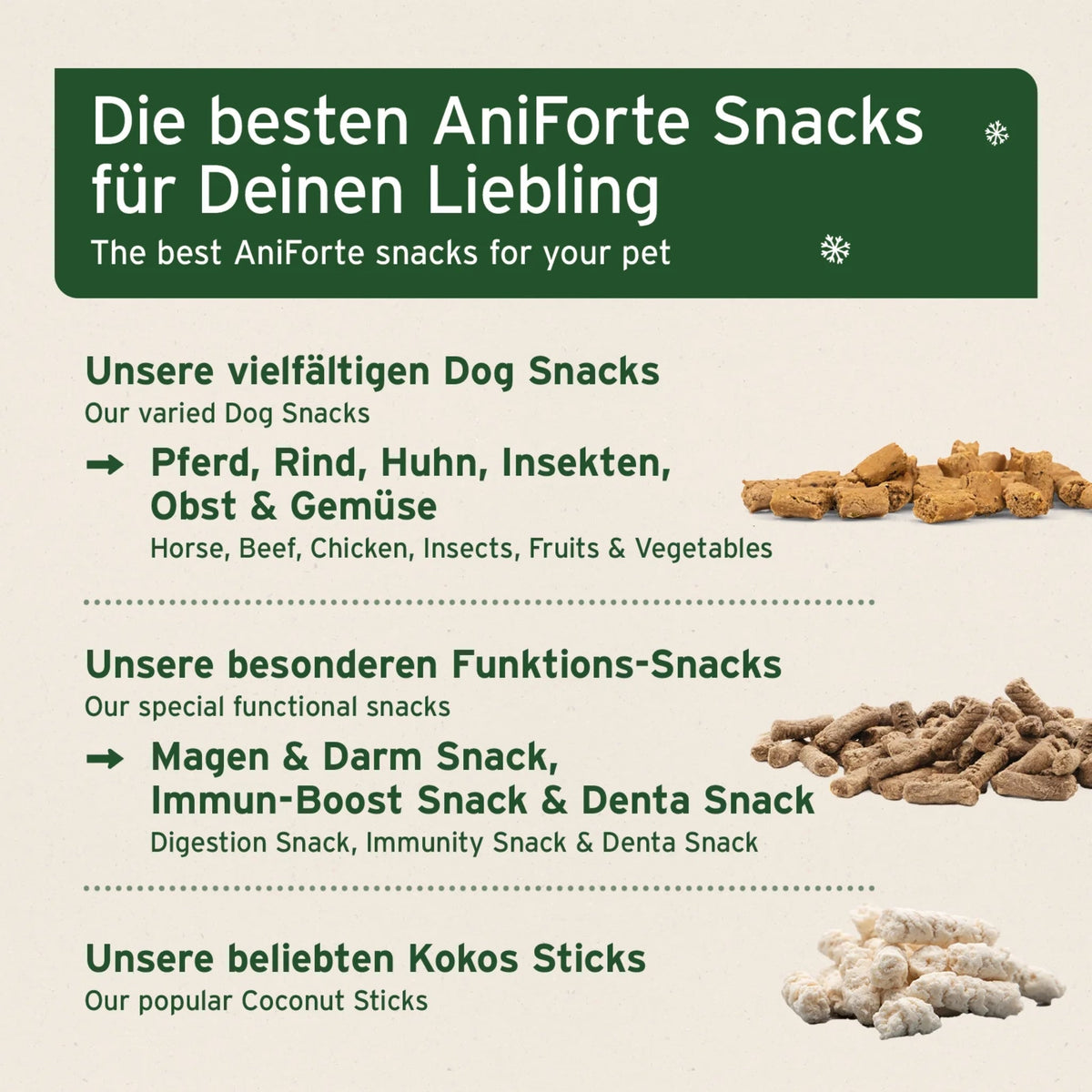 AniForte Adventskalender für Hunde 2026 - Festliche Genussmomente mit neun leckeren Snack-Sorten, schonend gebackenen Funktionssnacks und knusprigen Kokos Sticks - Woofshack
