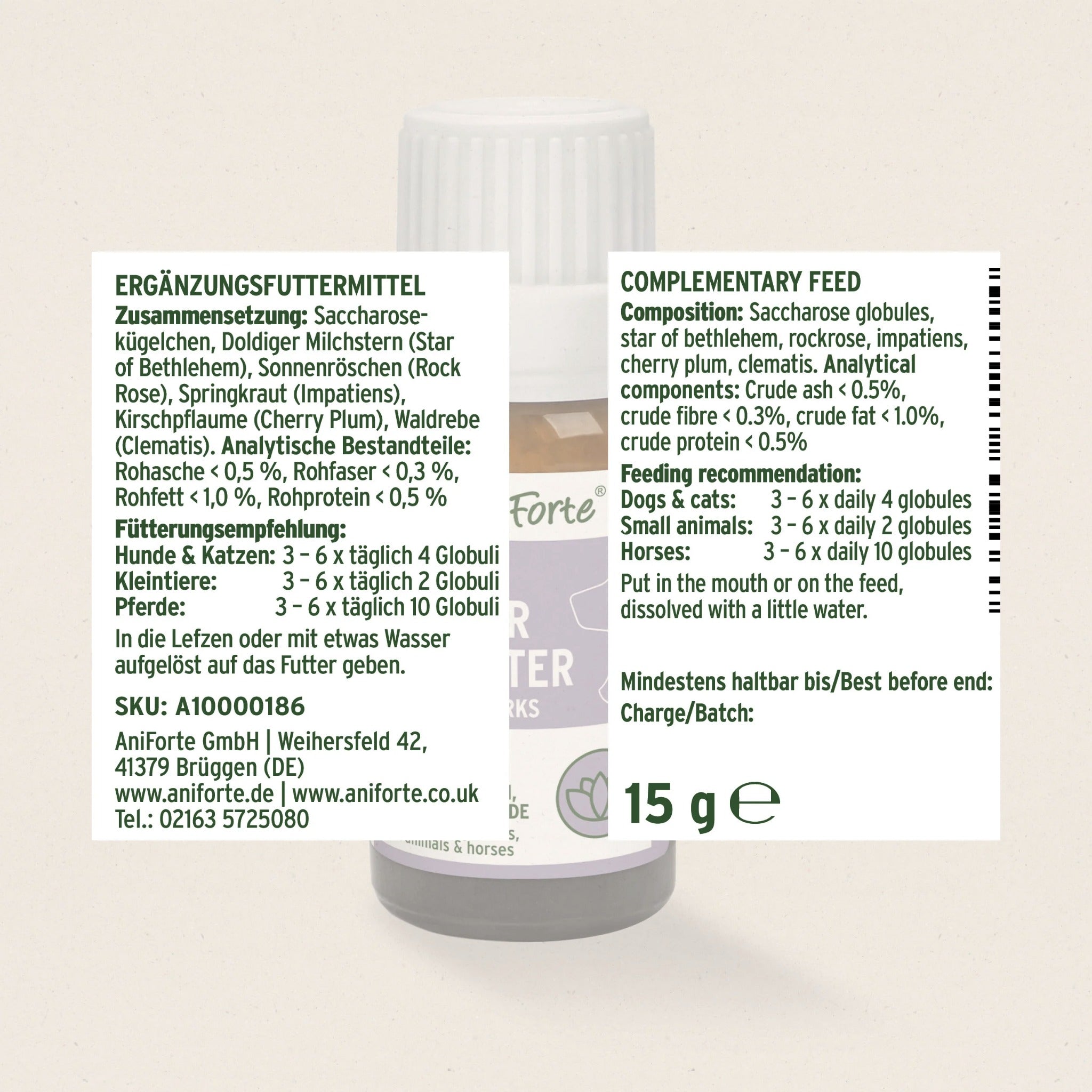 AniForte Bachblüten Gewitter & Silvester - Globuli für Hunde - Woofshack
