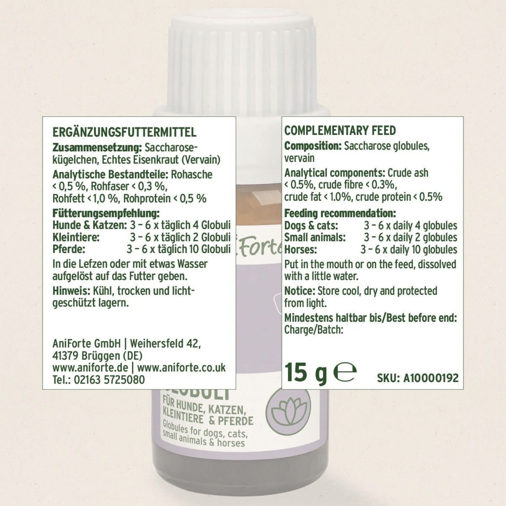 AniForte Bachblüten Vervain Überdreht - Globuli - Woofshack