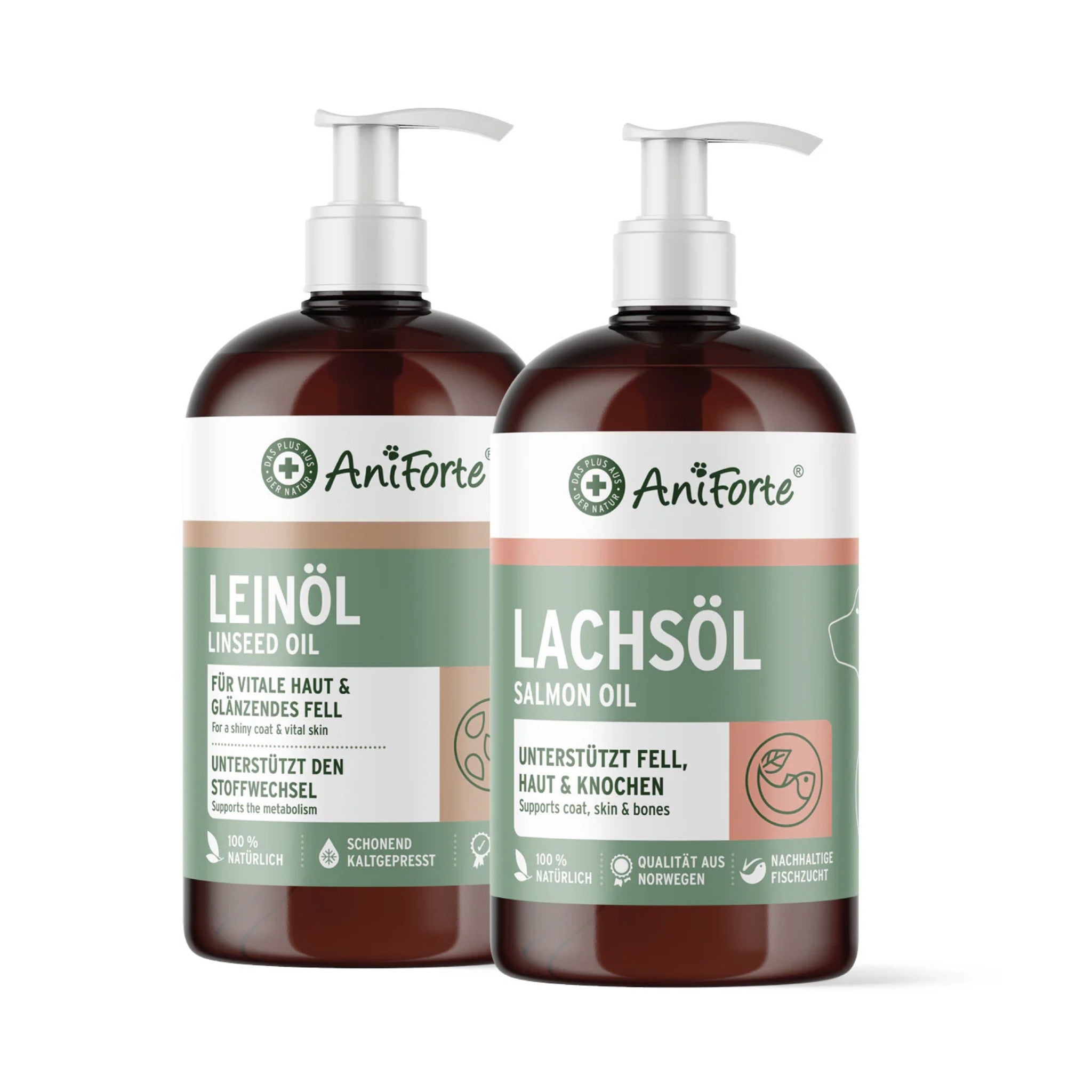 AniForte BARF - Öl Set mit Leinöl & Lachsöl für Hunde - Woofshack
