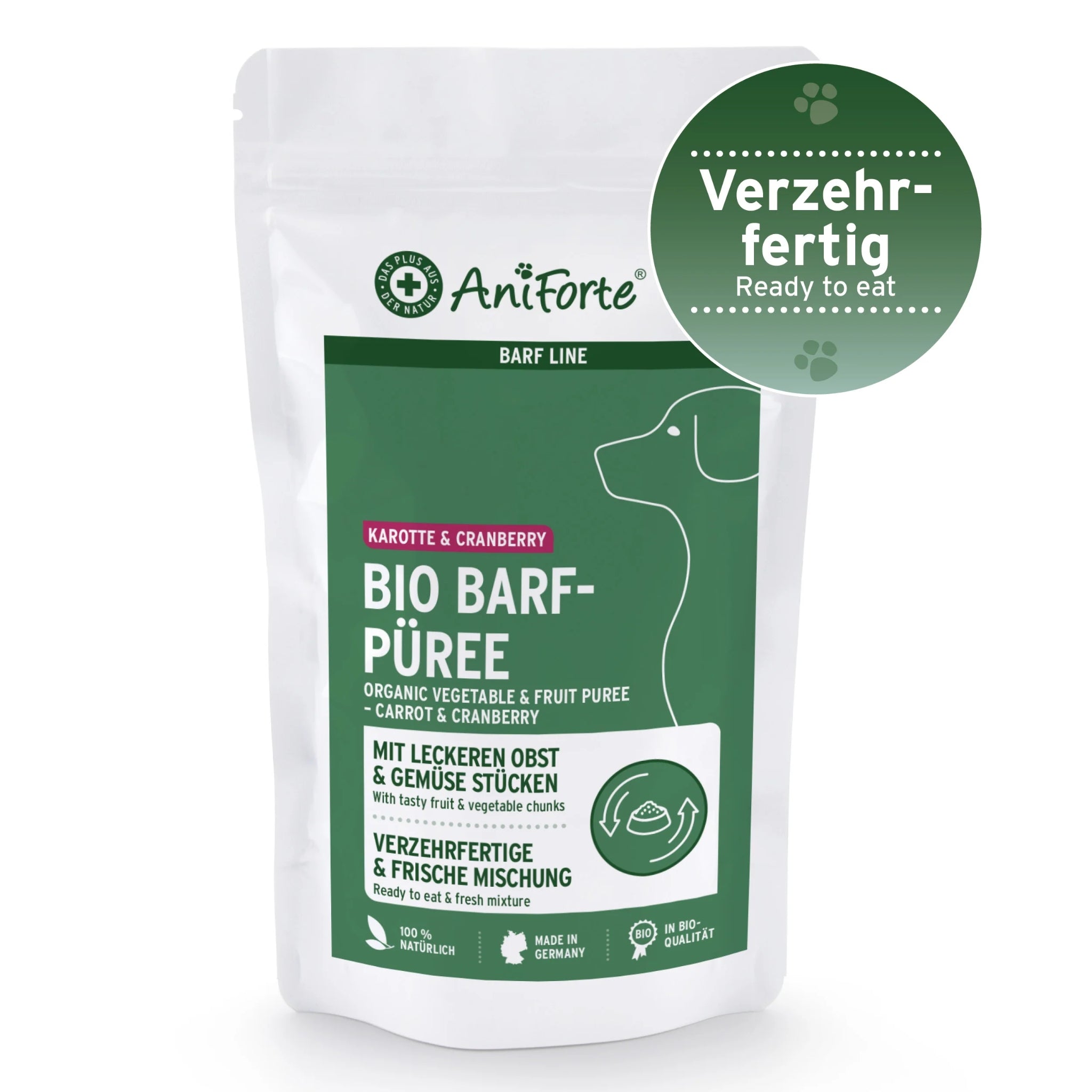 AniForte BIO BARF - Püree mit Karotte & Cranberry für Hunde - Woofshack
