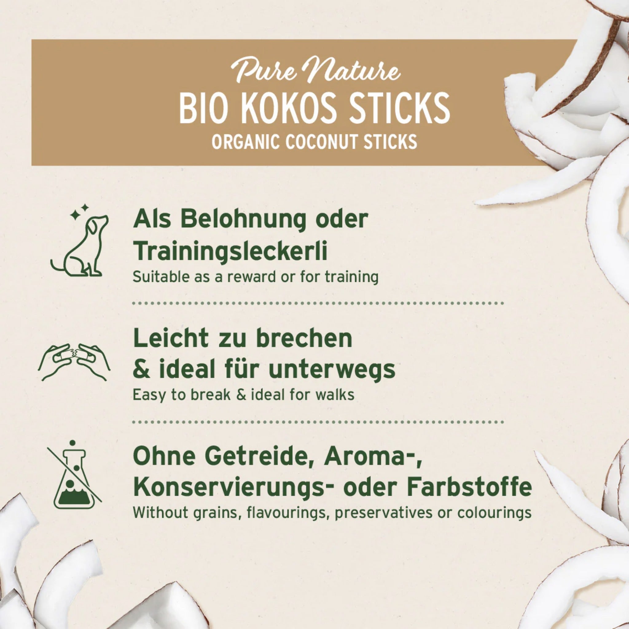 AniForte Bio Kokos - Sticks für Hunde - Woofshack