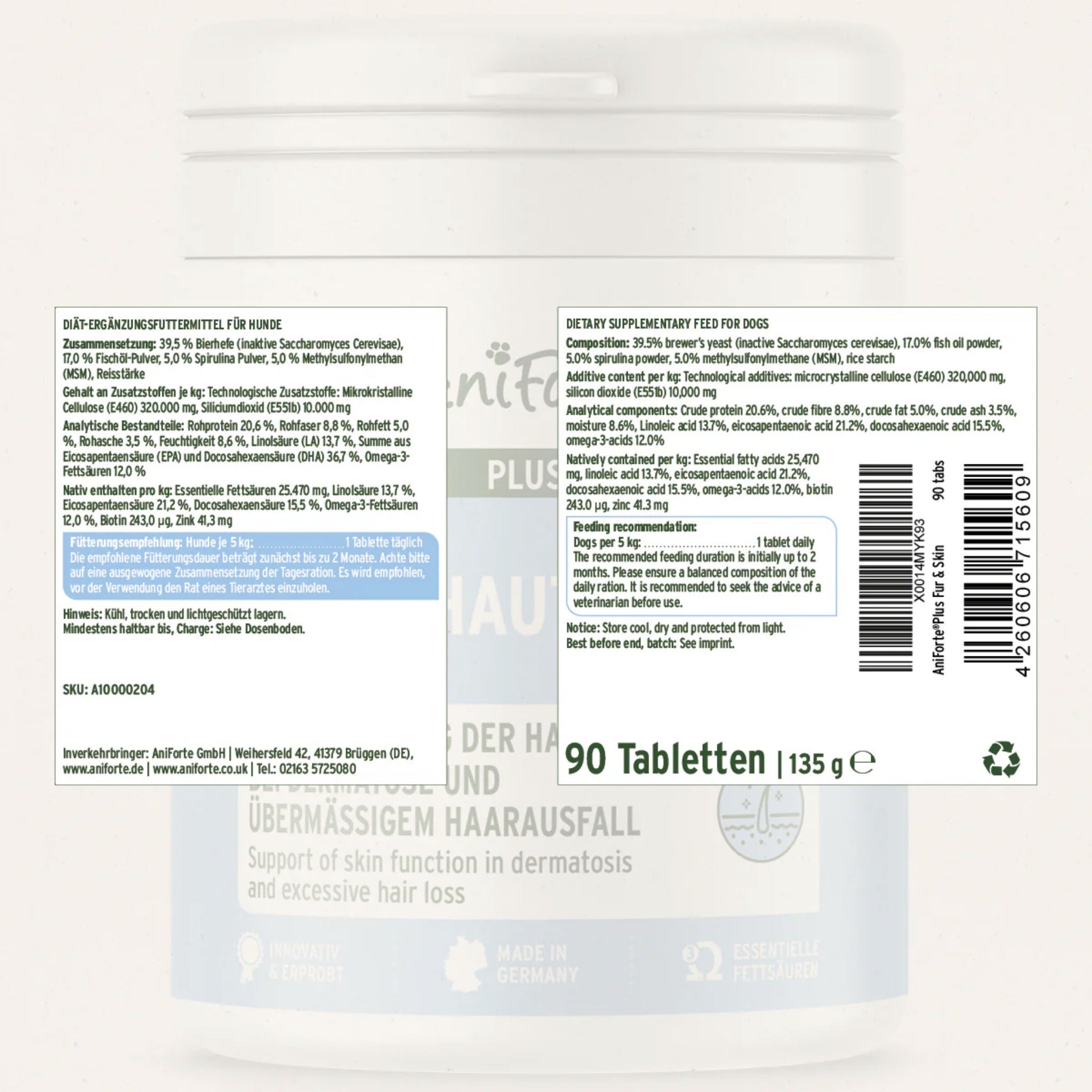 AniForte Fell & Haut Tabletten für Hunde - Woofshack