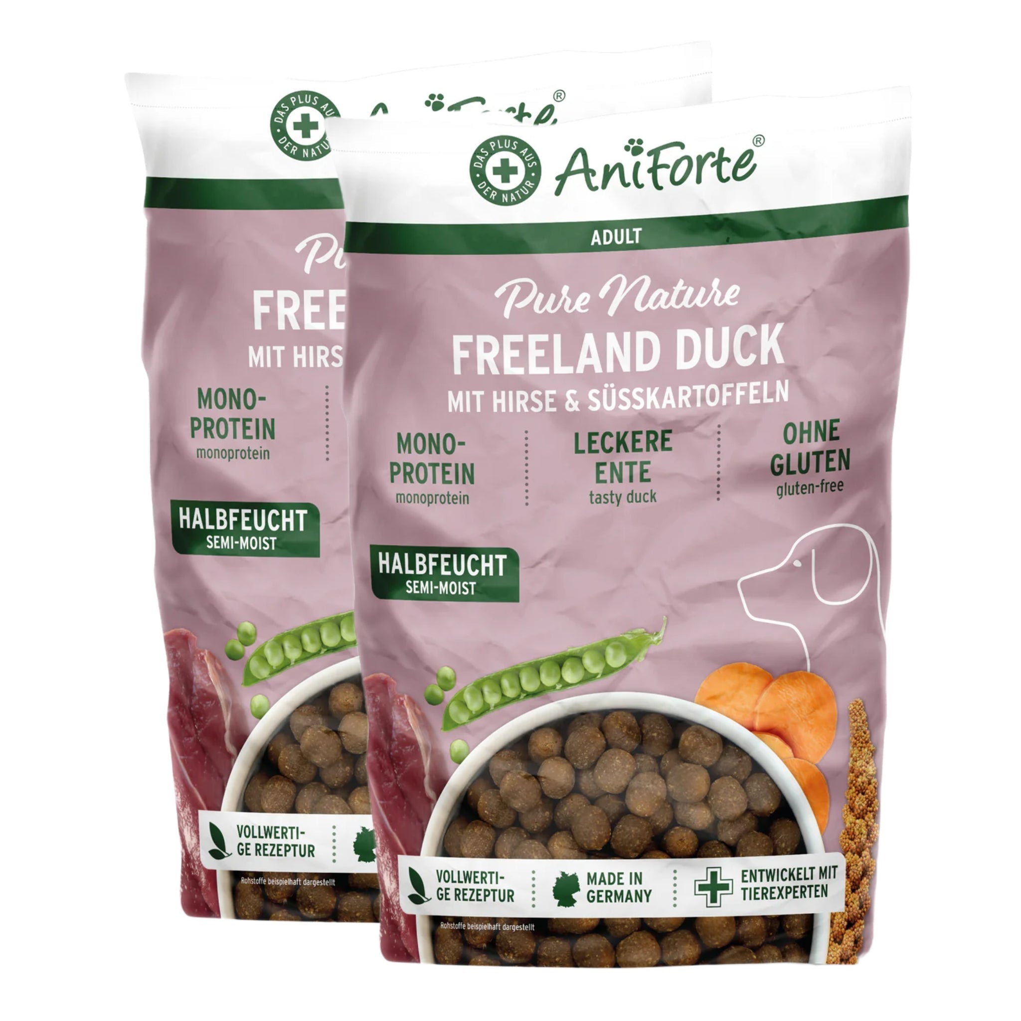 AniForte Freeland Duck Hunde Trockenfutter – Halbfeucht, Leicht Verdaulich & Reich an Omega - 3 für Sensible Hunde - Woofshack