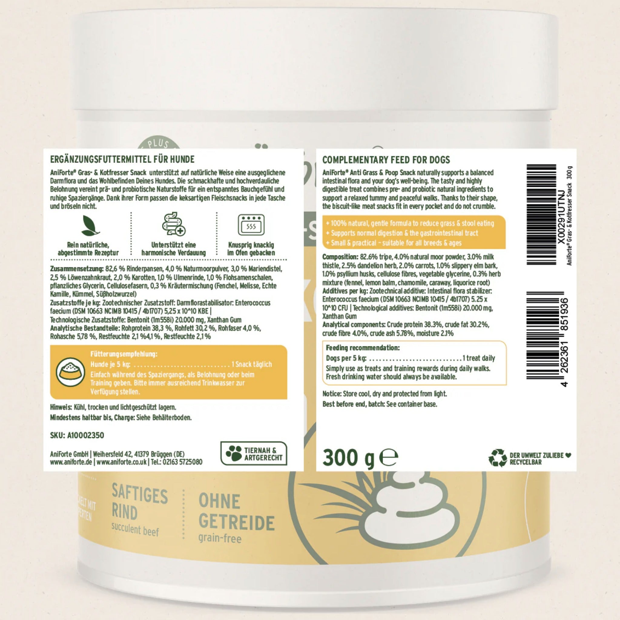 AniForte Gras - & Kotfresser Snack für Hunde - Woofshack