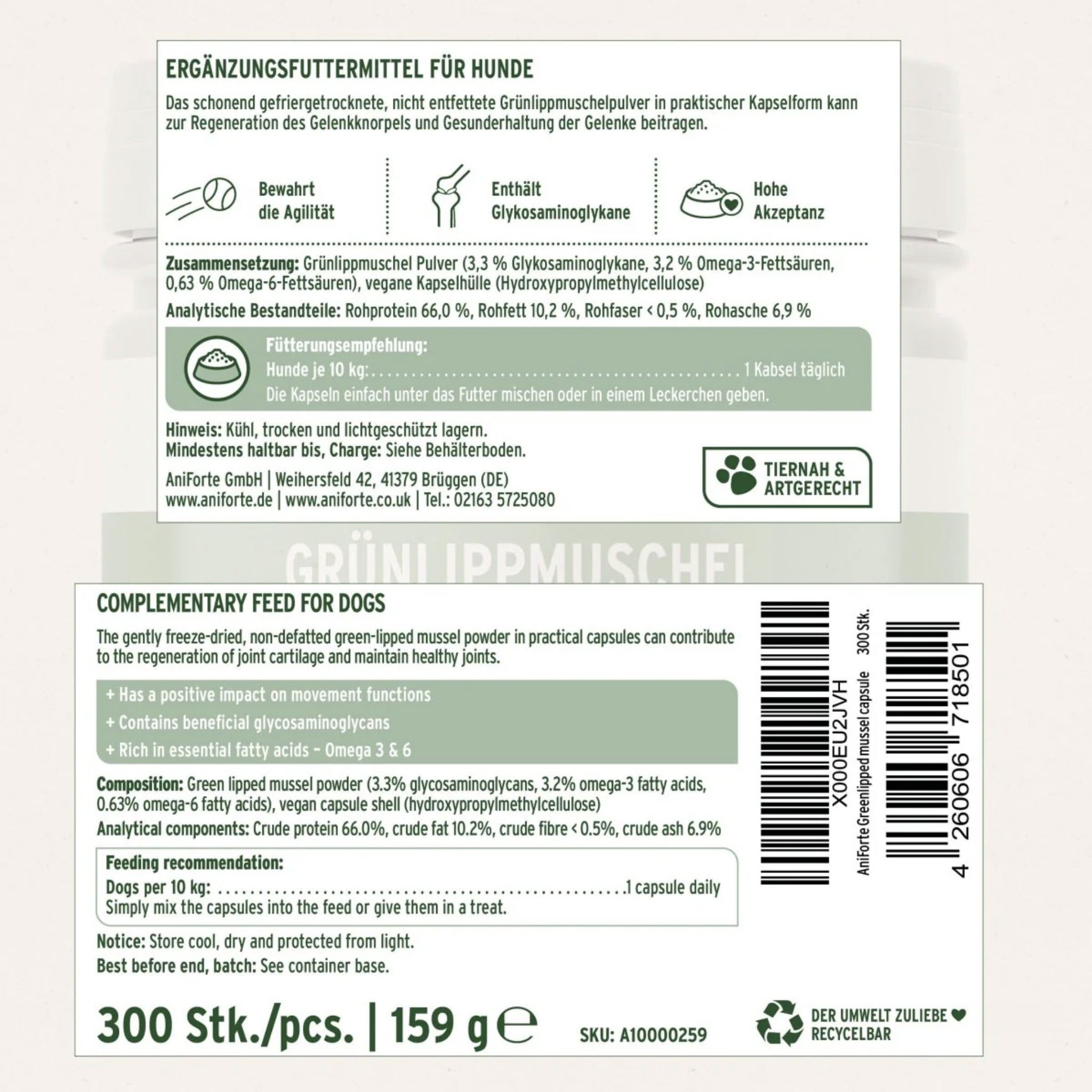 AniForte Grünlippmuschel Kapseln für Hunde