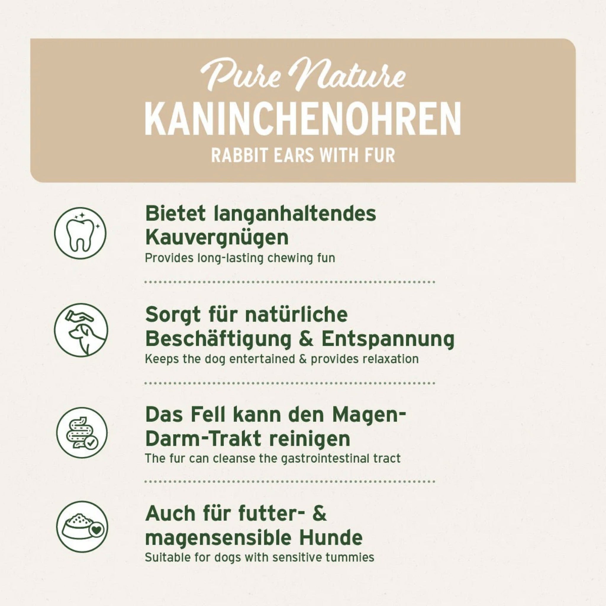AniForte Kaninchenohren mit Fell, Hundesnack - Woofshack