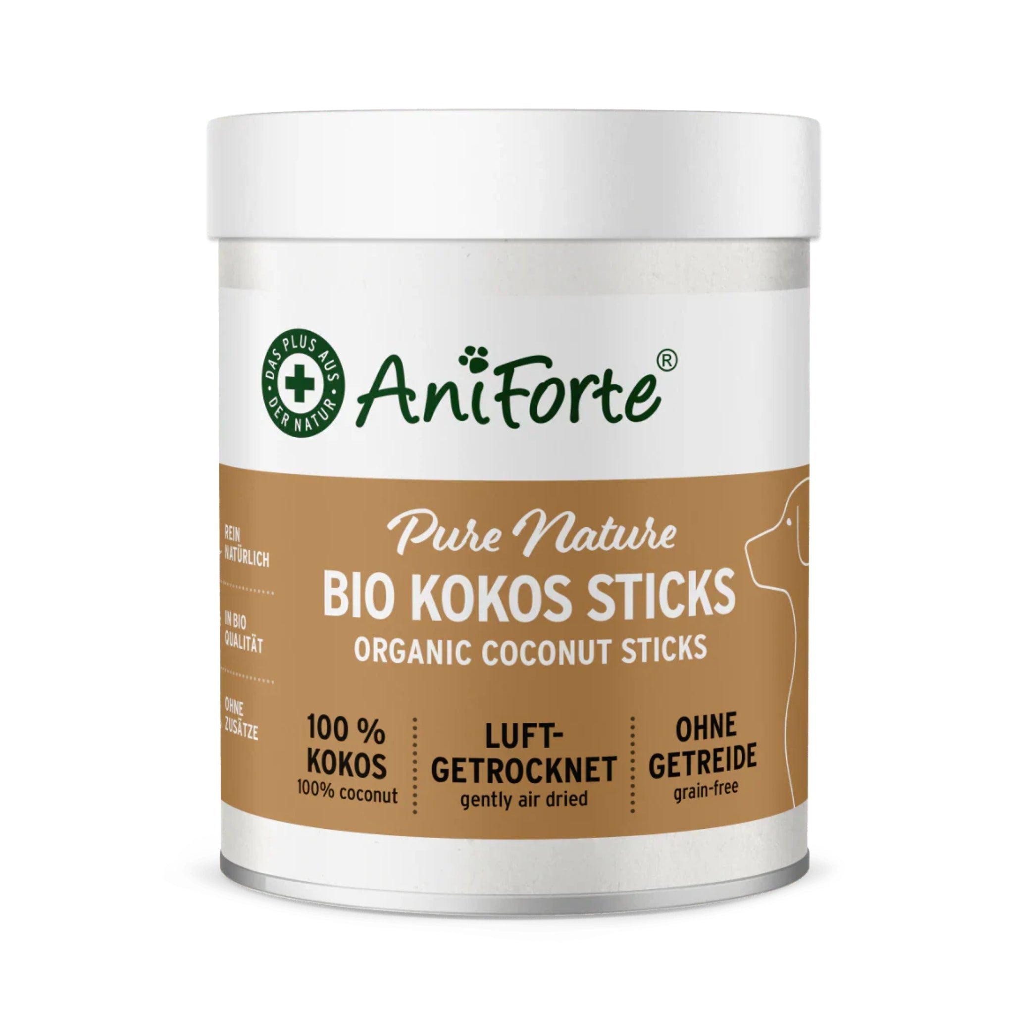 AniForte Kokos - Sticks für Hunde & Pferde – Natürliche, getreidefreie Belohnung mit wertvollen Nährstoffen für gesunde Haut & glänzendes Fell - Woofshack