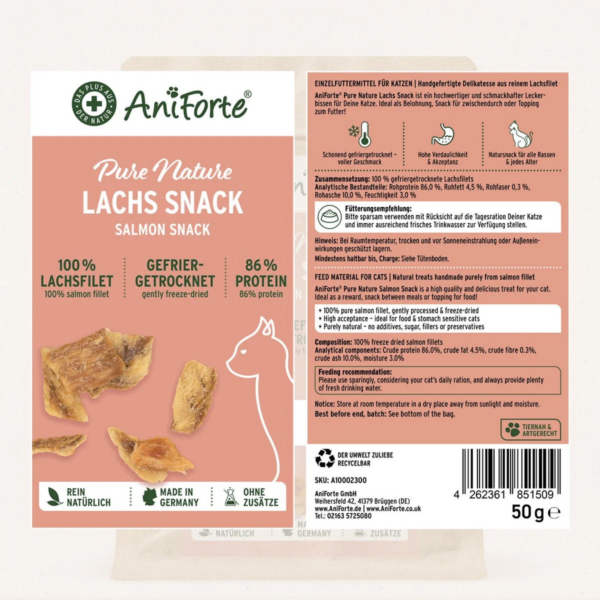 AniForte Lachs Snack für Katzen - Woofshack