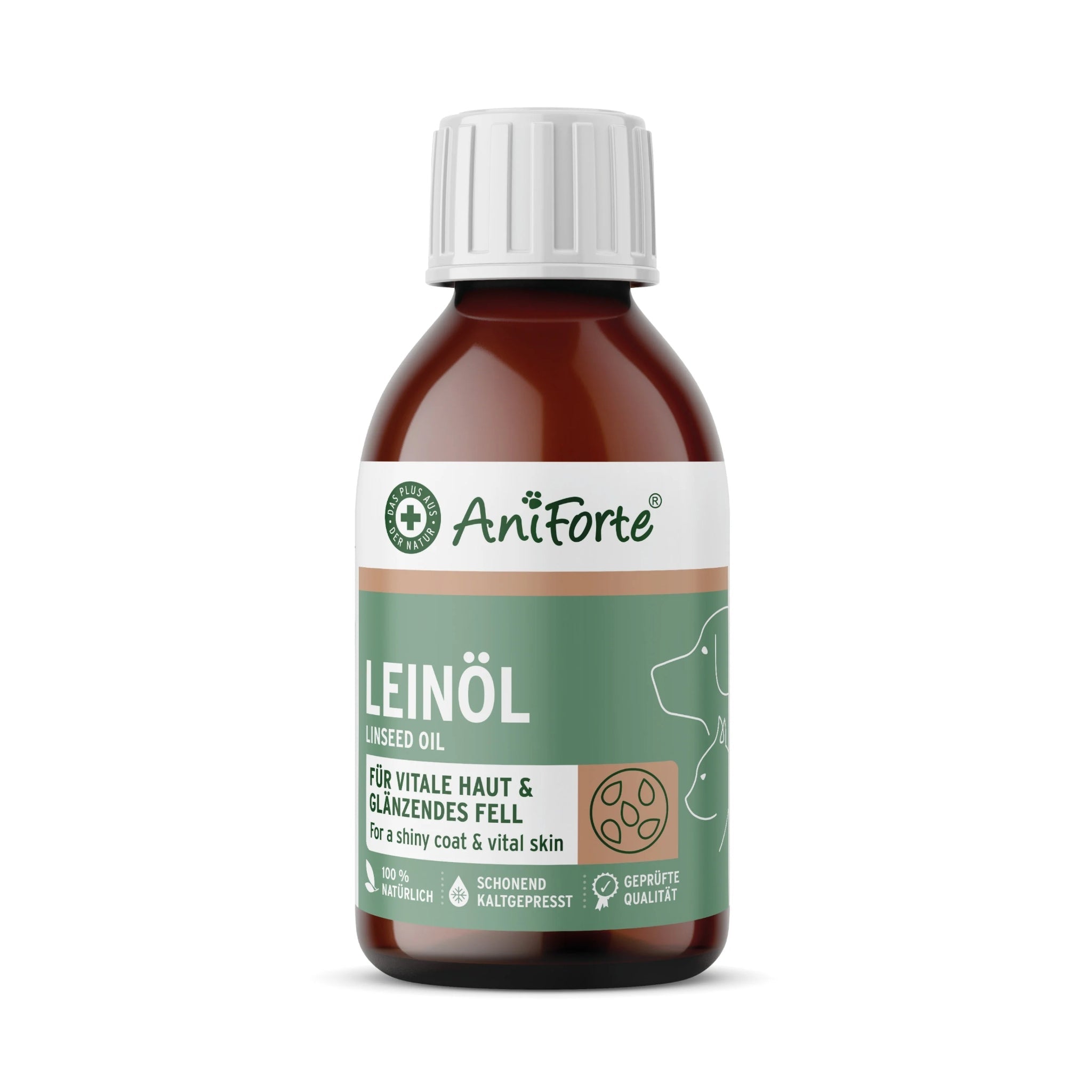 AniForte Leinöl für Hunde – Kaltgepresst für glänzendes Fell & gesunde Haut – reich an Omega - 3 & 6 - Woofshack