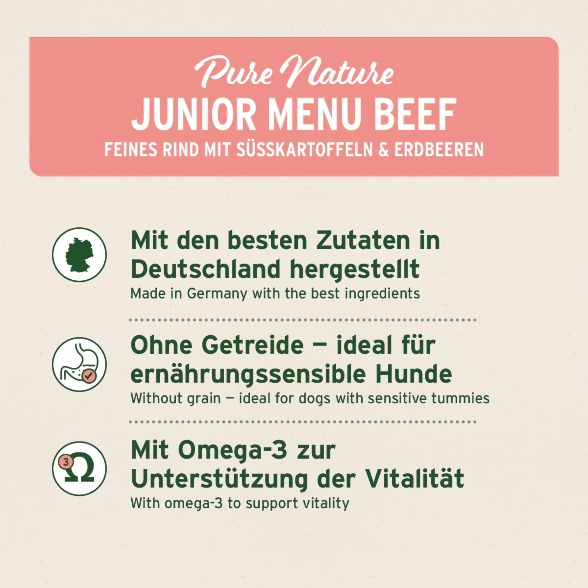 AniForte Pure Nature Junior Menu Beef – Premium Welpen - Nassfutter für gesundes Wachstum, 100% natürlich & getreidefrei - Woofshack