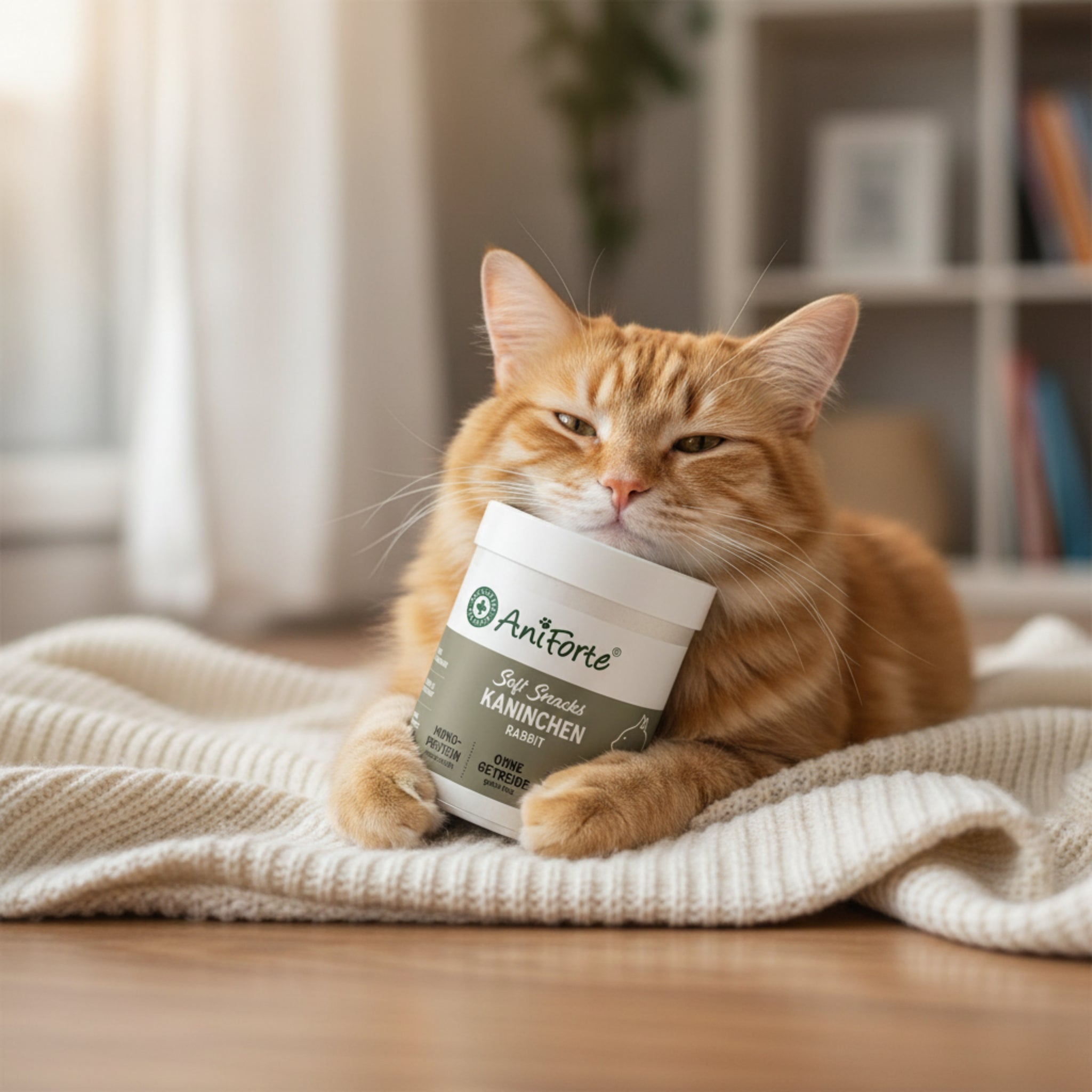 AniForte Soft Snack Kaninchen – Weiche Premium Katzensnacks mit 95% Kaninchenfleisch, Getreidefrei & Ohne Zusätze