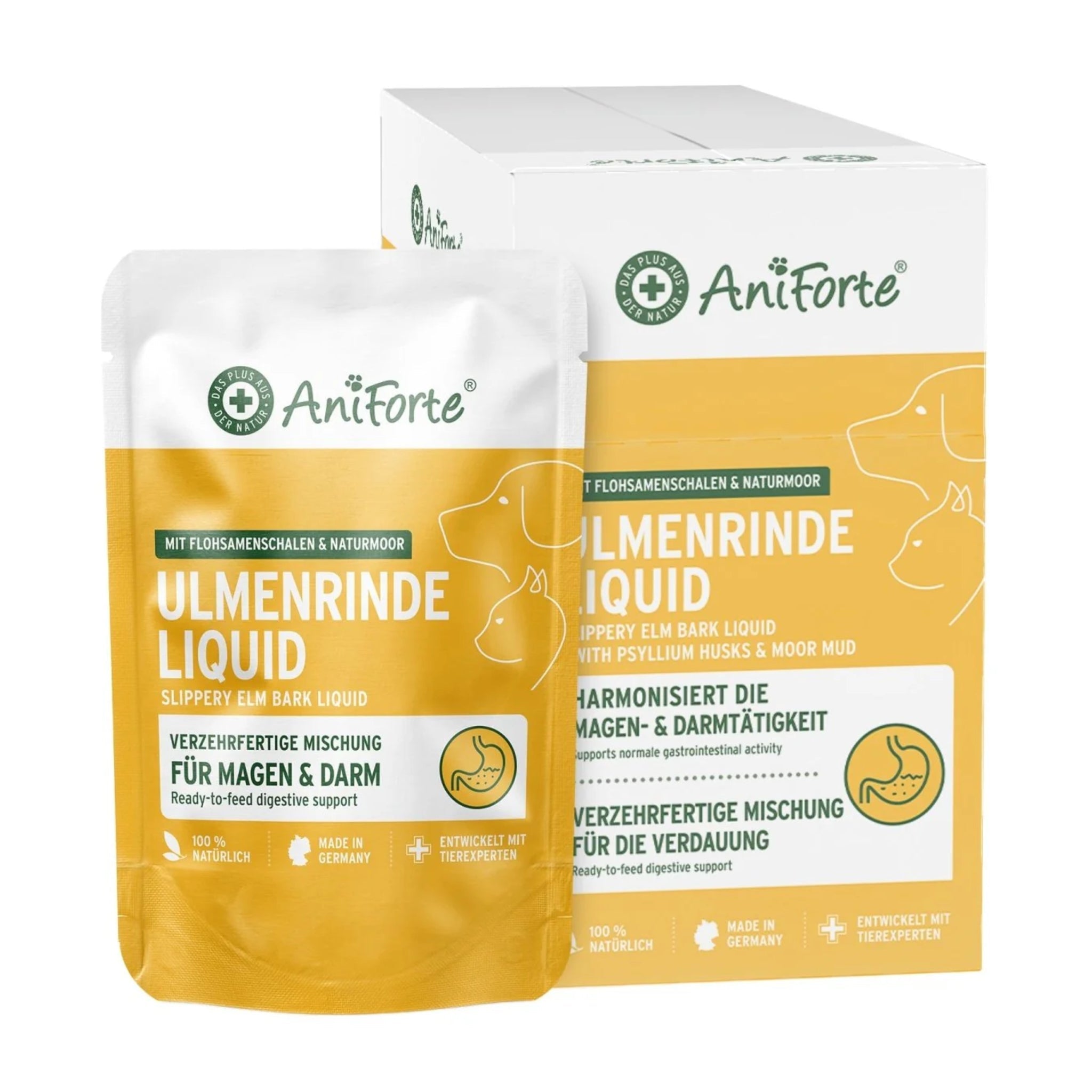 AniForte Ulmenrinde Liquid für Hunde & Katzen – Natürliche Unterstützung bei Magen - Darm - Beschwerden, Sodbrennen & Durchfall - Woofshack