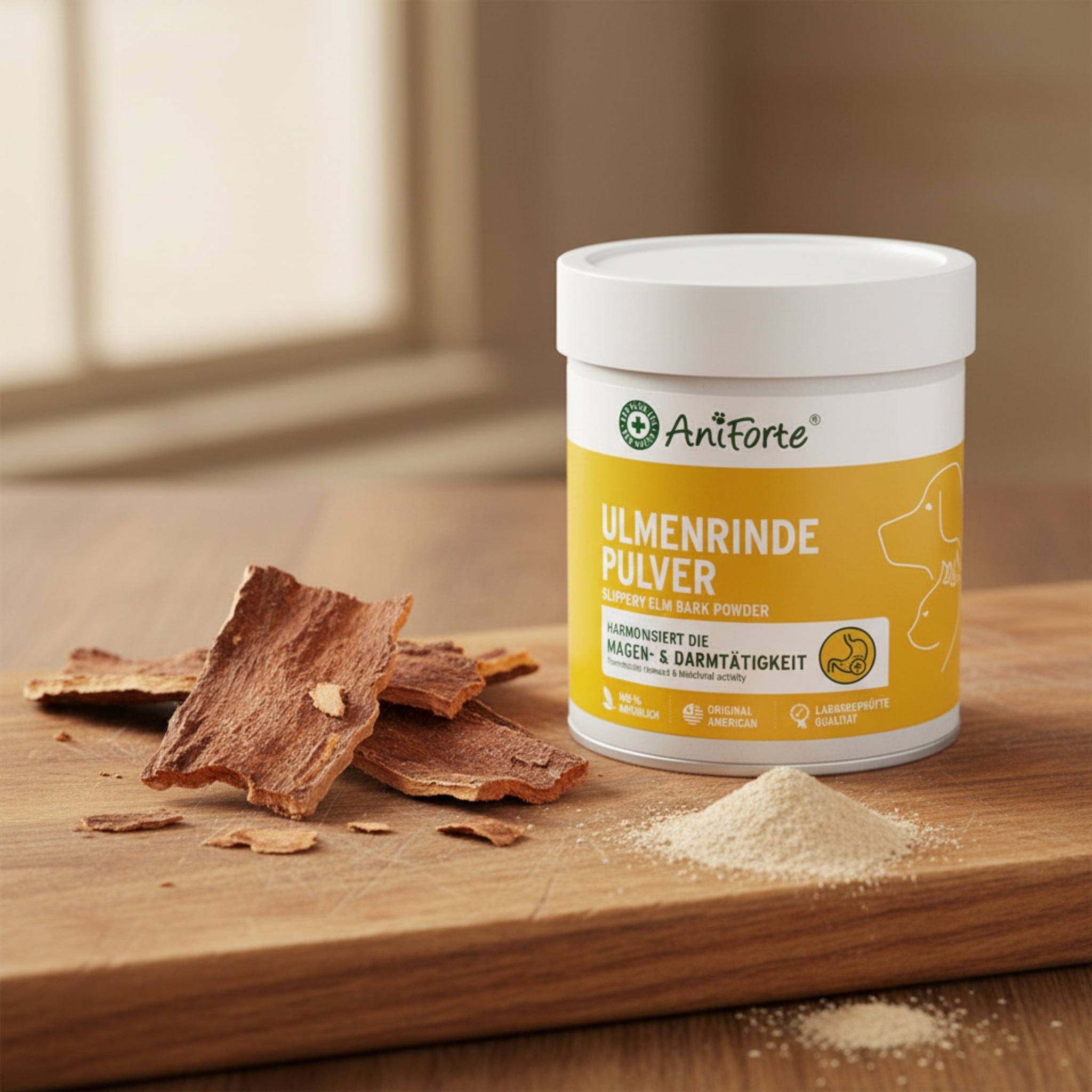 AniForte Ulmenrinde Pulver für Hunde – Natürliche Unterstützung für Magen & Darm - Woofshack