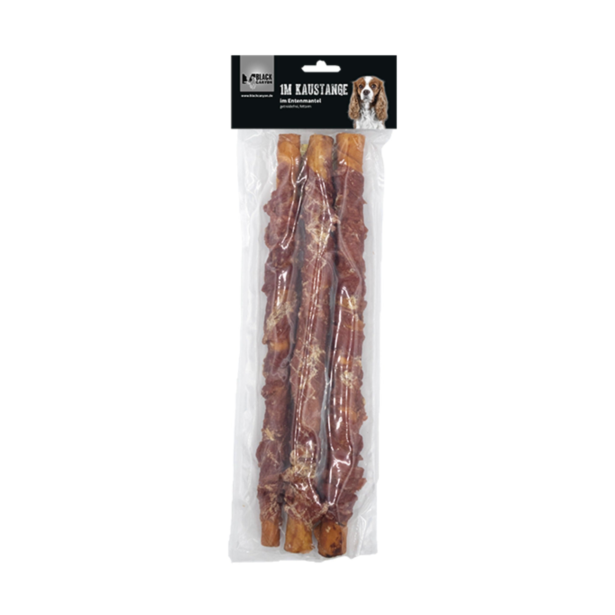 Black Canyon 1m Kaustange im Entenmantel, Hunde Kausnack - Woofshack