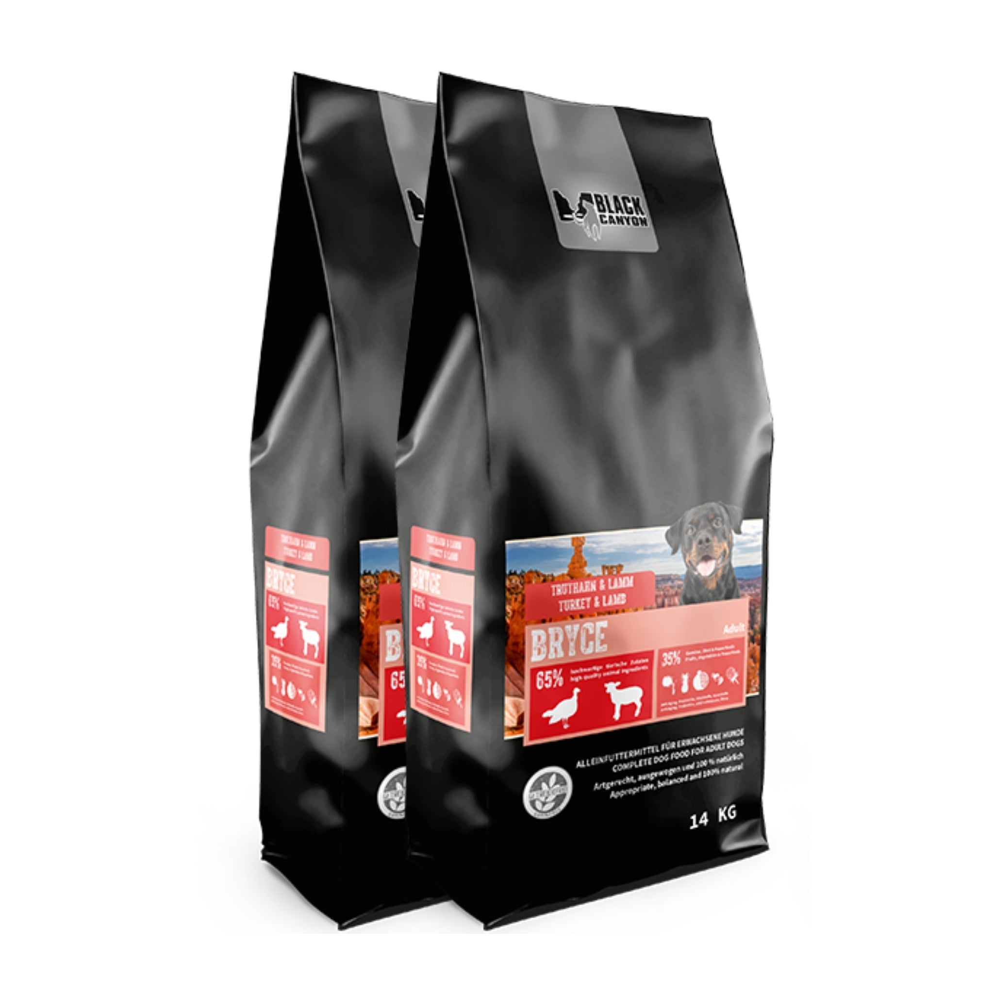 Black Canyon Bryce Truthahn & Lamm – Getreidefreies Premium - Trockenfutter für aktive Hunde - Woofshack