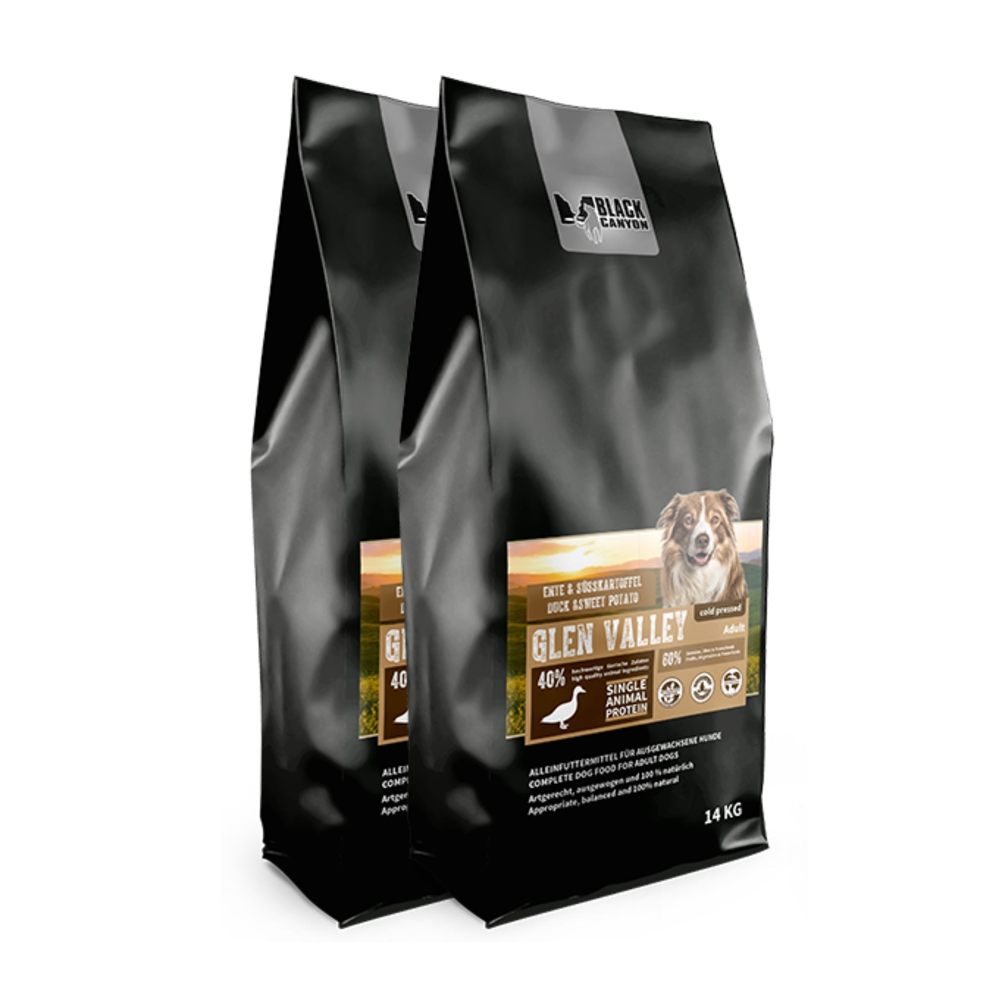 Black Canyon Glen Valley Kaltgepresst - Premium Hundefutter mit Ente & Süßkartoffel für optimale Verdaulichkeit und natürliche Ernährung - Woofshack