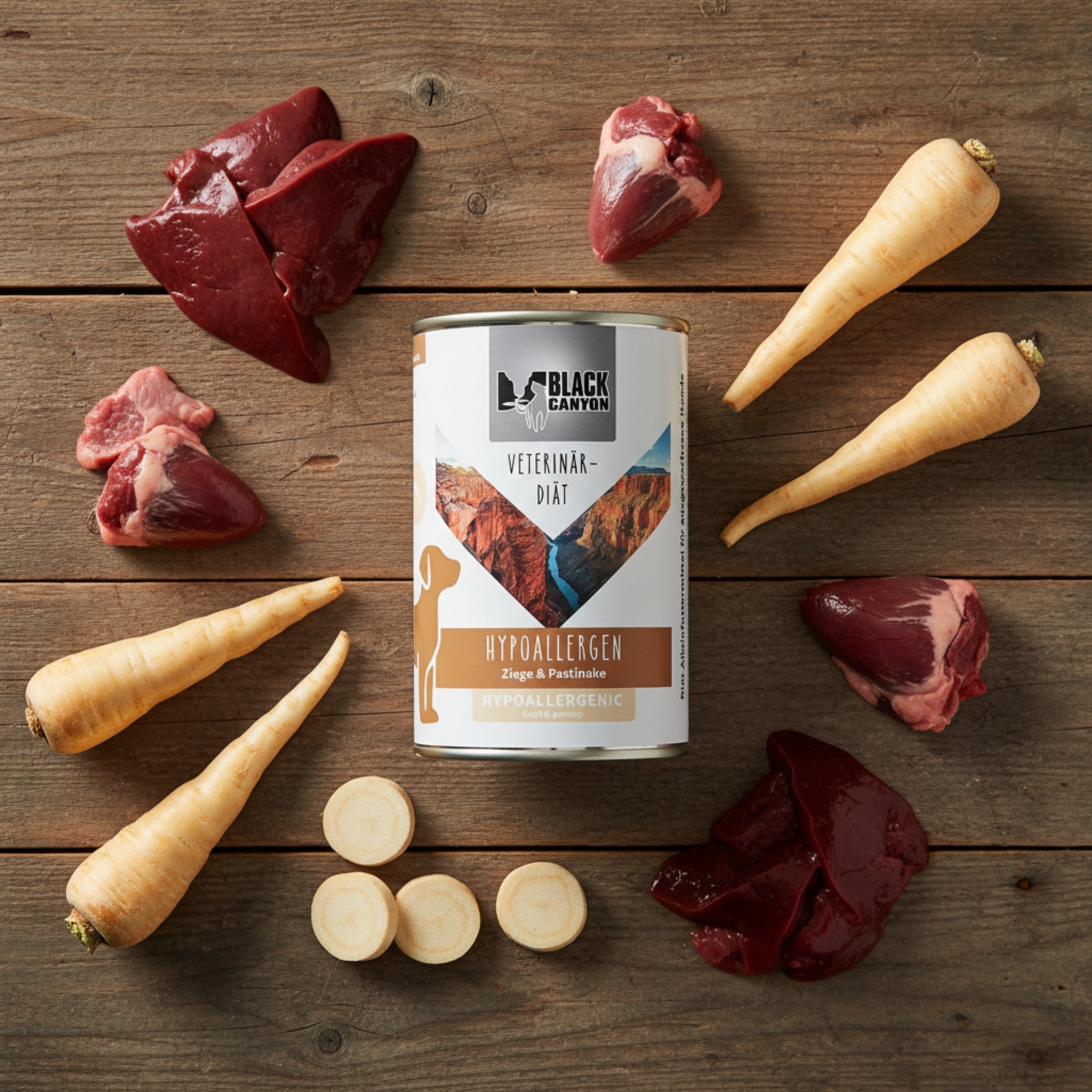 Black Canyon Hypoallergen Ziege – Veterinär-Diät Nassfutter für Hunde mit Allergien, Futtermittelunverträglichkeiten & sensiblem Verdauungssystem | Getreidefrei, Monoprotein - Woofshack