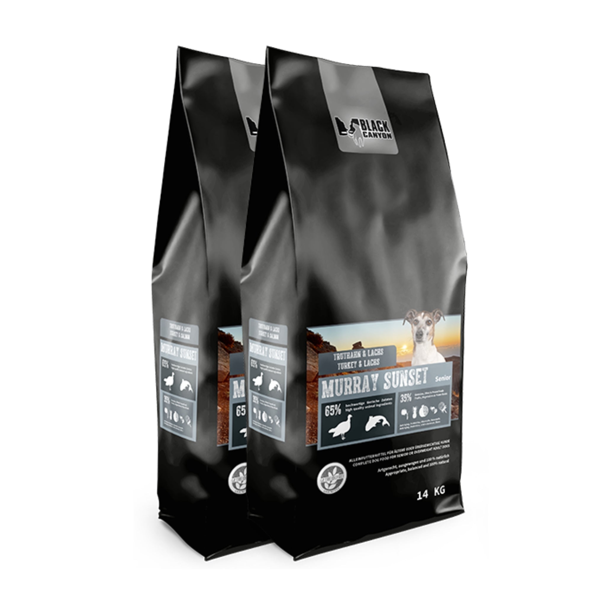 Black Canyon Murray Sunset Senior/Light – Getreidefreies Truthahn & Lachs Trockenfutter für ältere & gewichtssensible Hunde - Woofshack