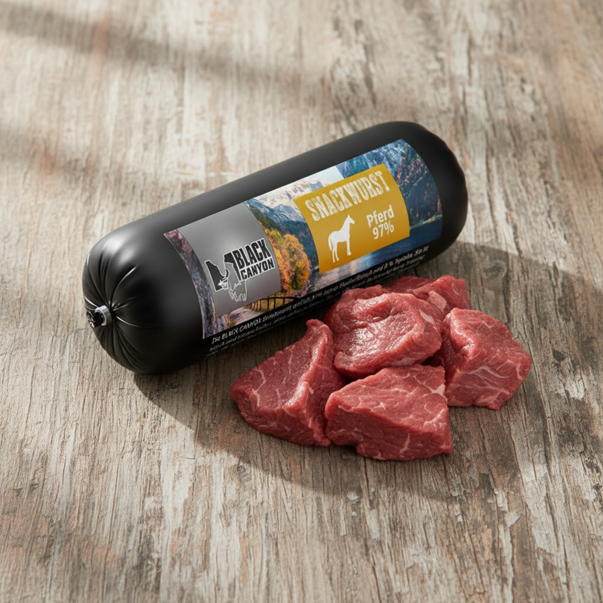Black Canyon Snackwurst Pferd – Premium Pferdefleisch - Snack für Hunde mit Allergien & Sensibilitäten - Woofshack