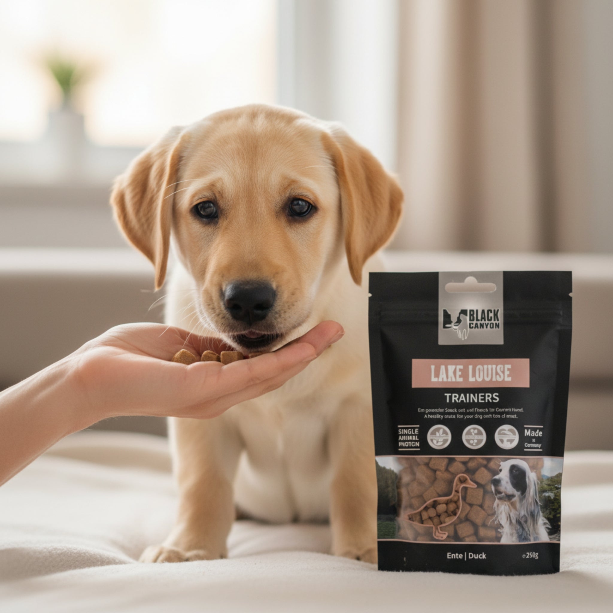 Black Canyon Trainers Lake Louise – Premium Enten - Trainingssnack für Hunde | Getreidefreie Belohnungs - Leckerlis mit Kartoffel | Ideal für Training, Erziehung & Zahnpflege - Woofshack