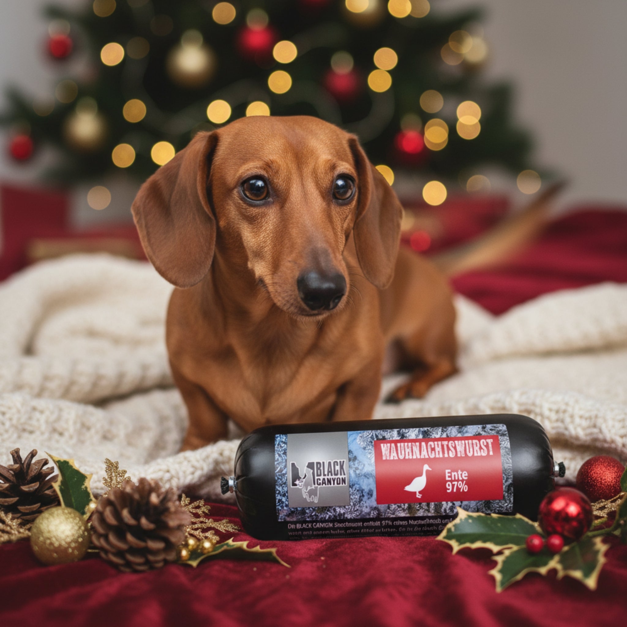 Black Canyon Wauhnachtswurst Ente – Festlicher Snack für Hunde & Katzen - Woofshack
