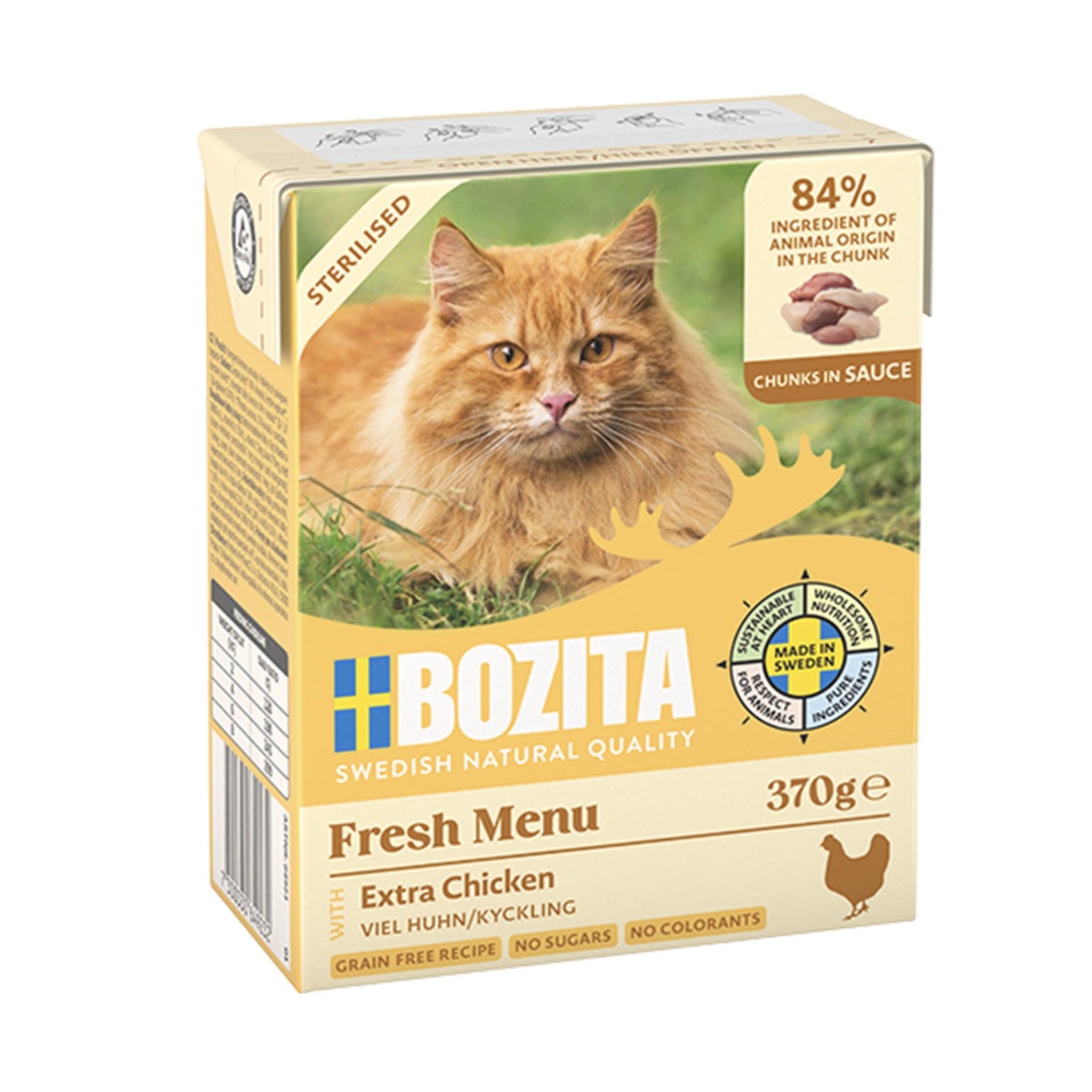BOZITA Häppchen in Sauce Sterilised mit viel Huhn, Katzen Nassfutter - Woofshack