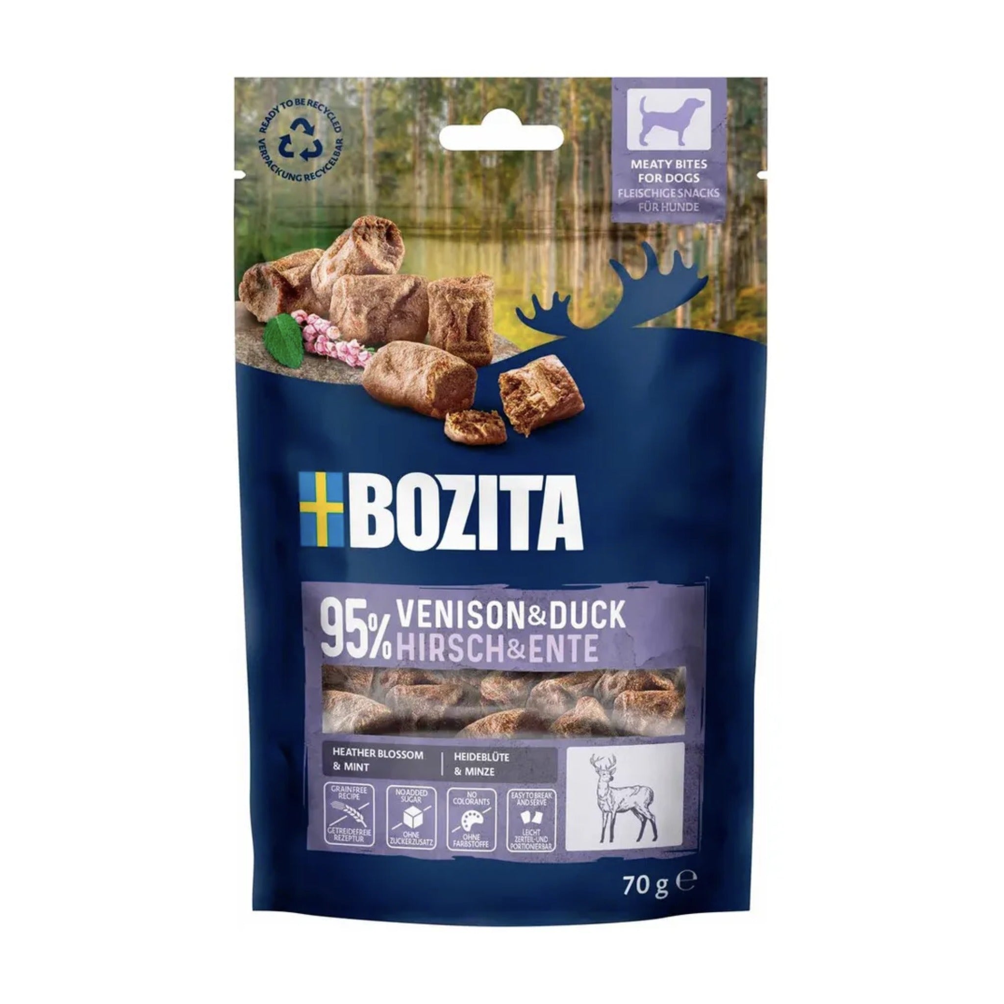 BOZITA Meaty Bites Hirsch & Ente, Hundesnack - Woofshack