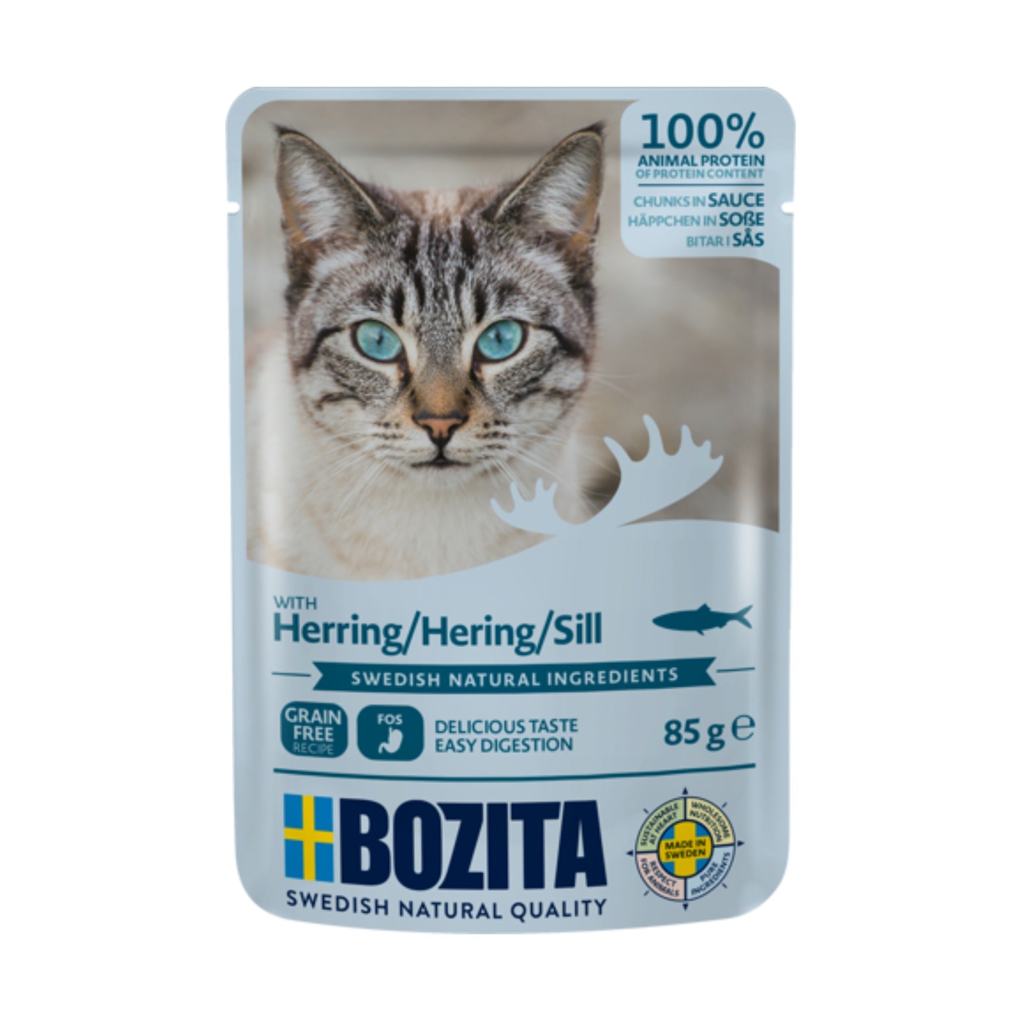 BOZITA Pouch Häppchen in Sauce mit Hering, Katzen Nassfutter - Woofshack