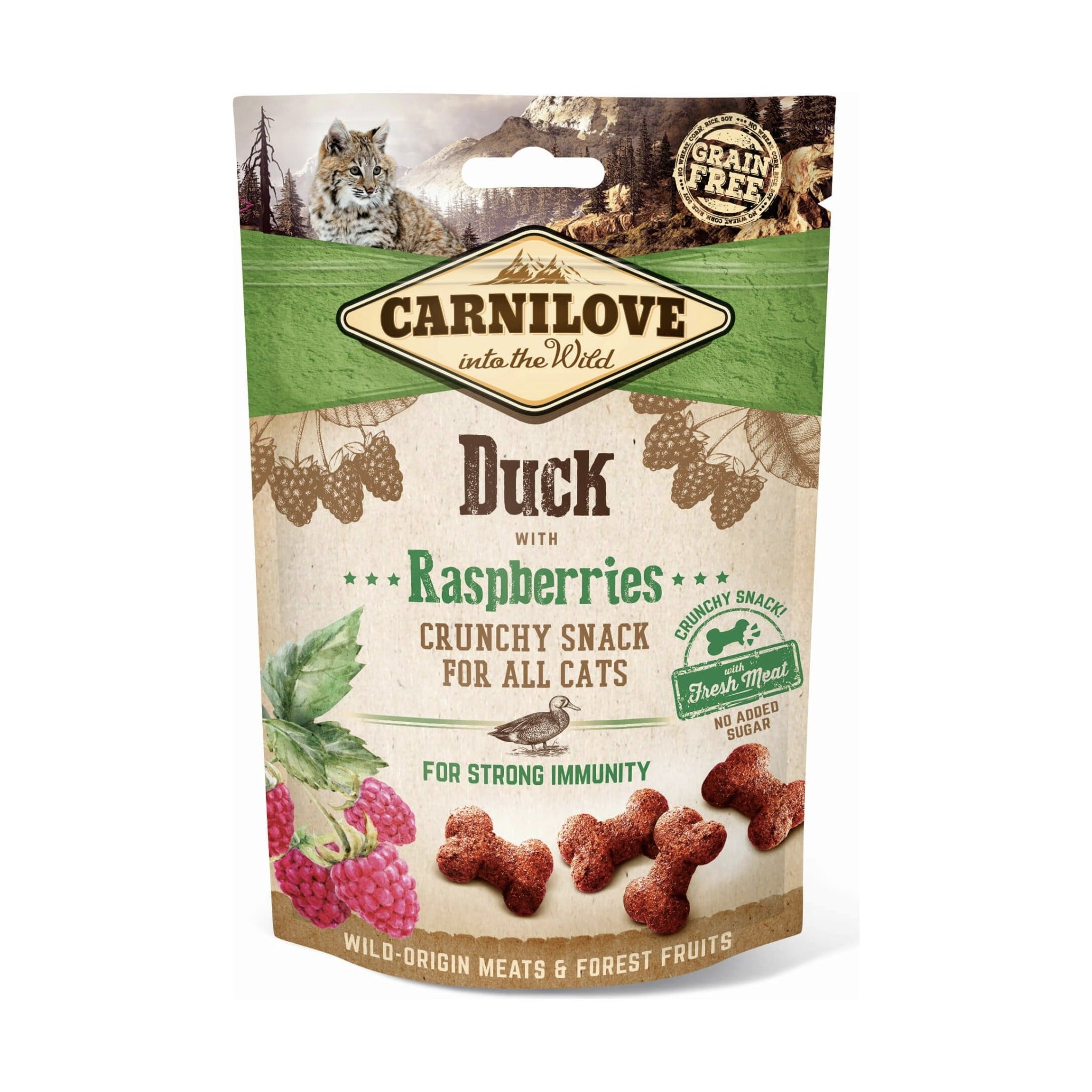 Carnilove Cat Crunchy Snack Duck with Raspberries, Katzensnack - Woofshack