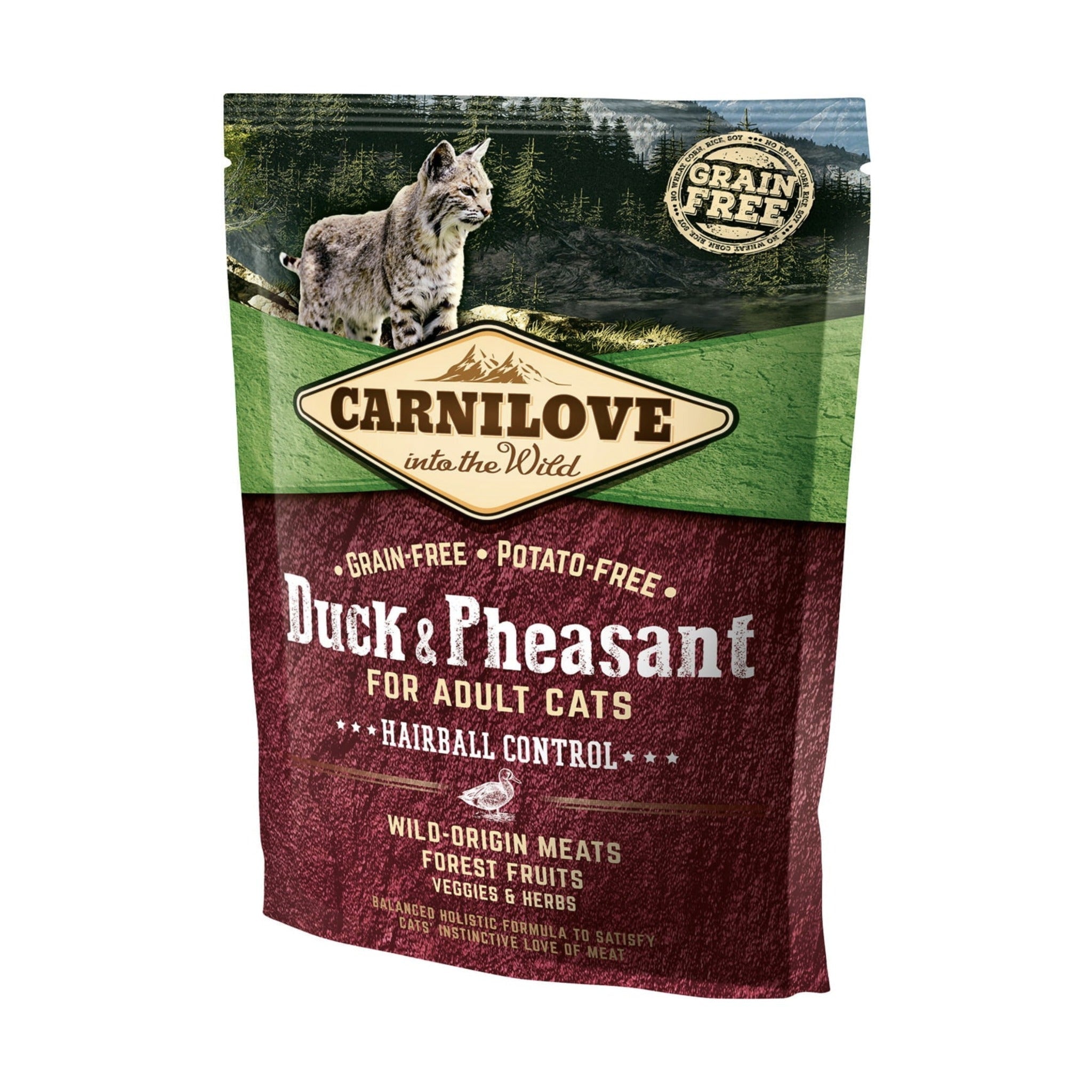 Carnilove Cat Duck & Pheasant Hairball Control, Katzen Trockenfutter - Woofshack