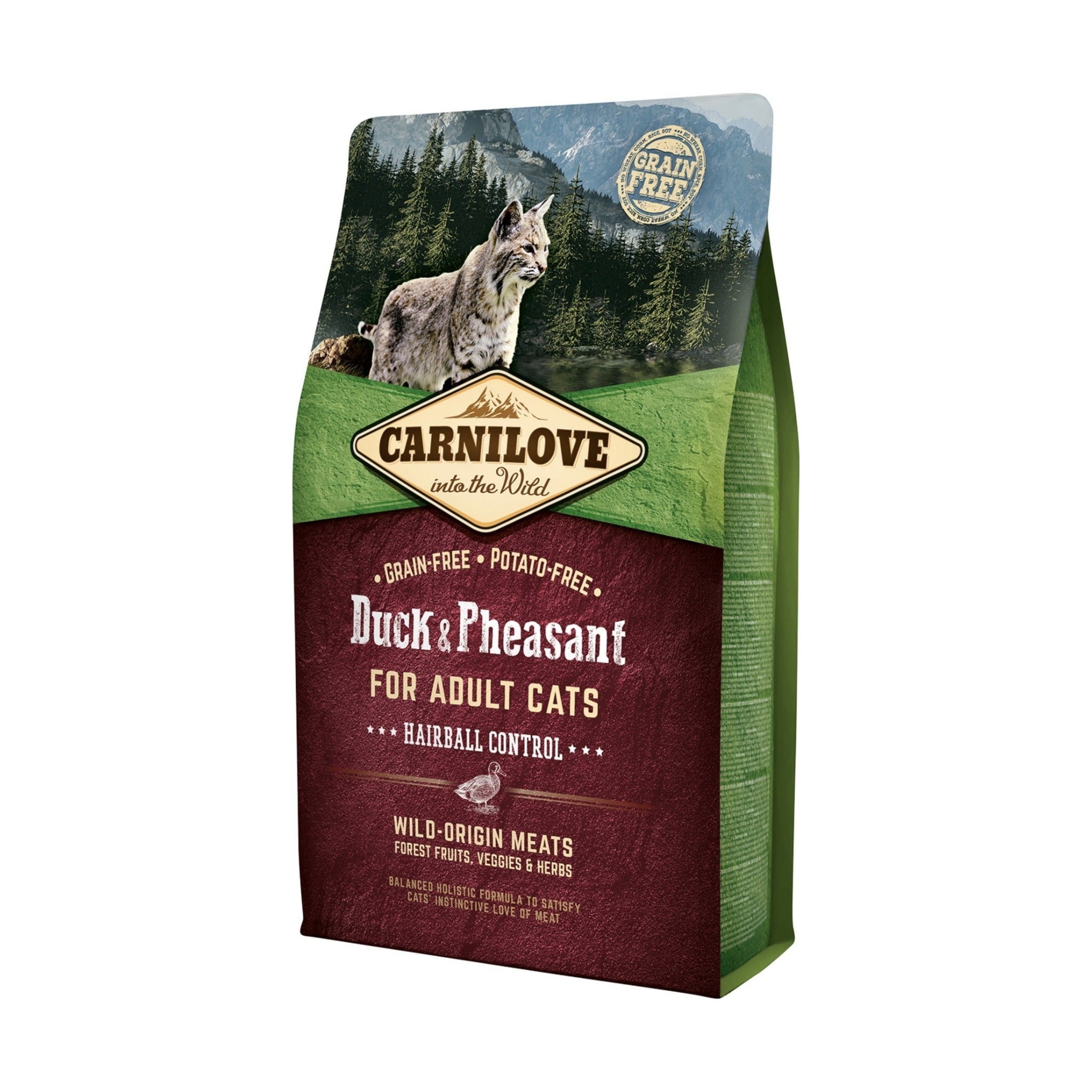 Carnilove Cat Duck & Pheasant Hairball Control, Katzen Trockenfutter - Woofshack
