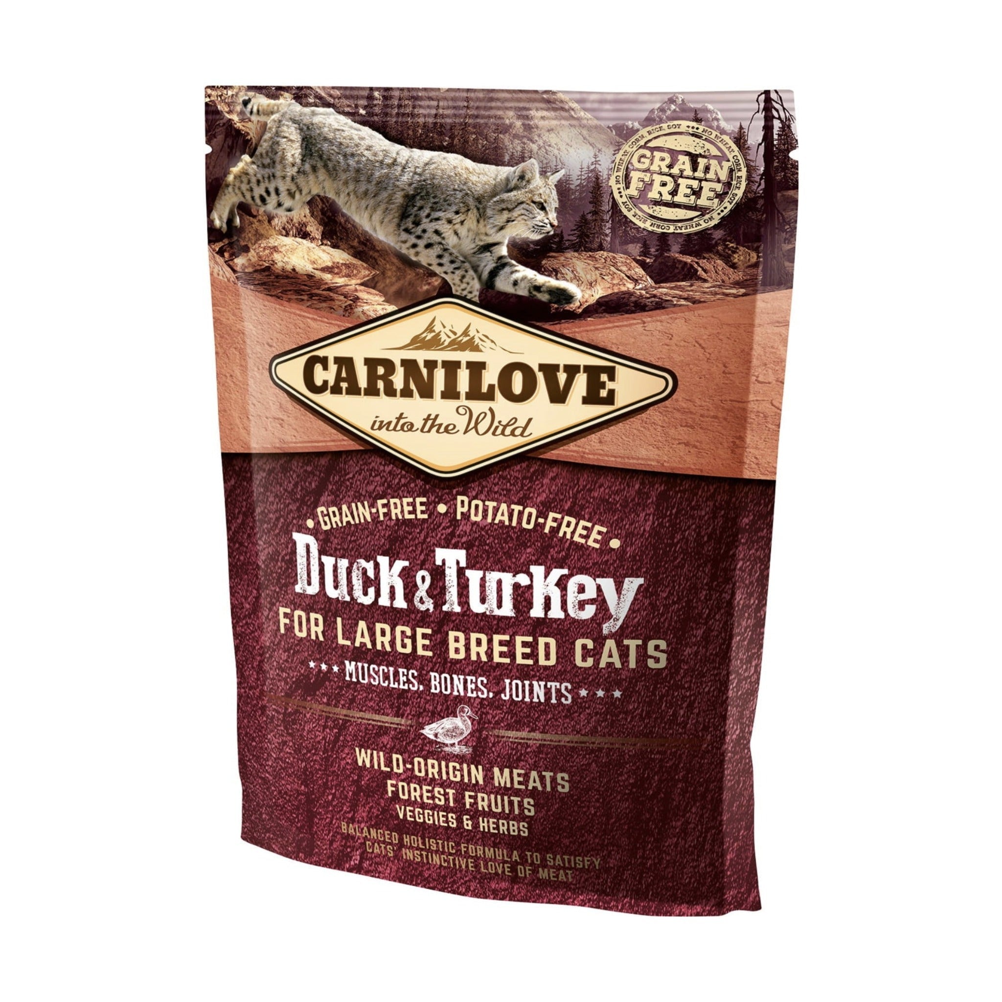 Carnilove Cat Duck & Turkey Large Breed, Katzen Trockenfutter - Woofshack