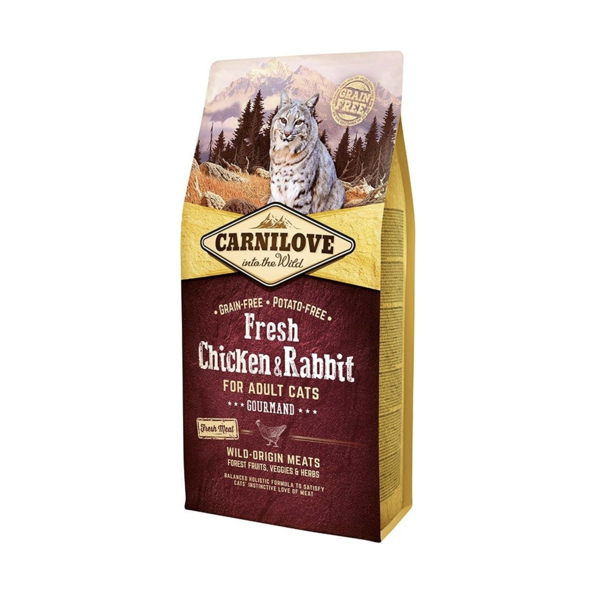 Carnilove Cat Fresh Chicken & Rabbit Gourmand, Katzen Trockenfutter - Woofshack