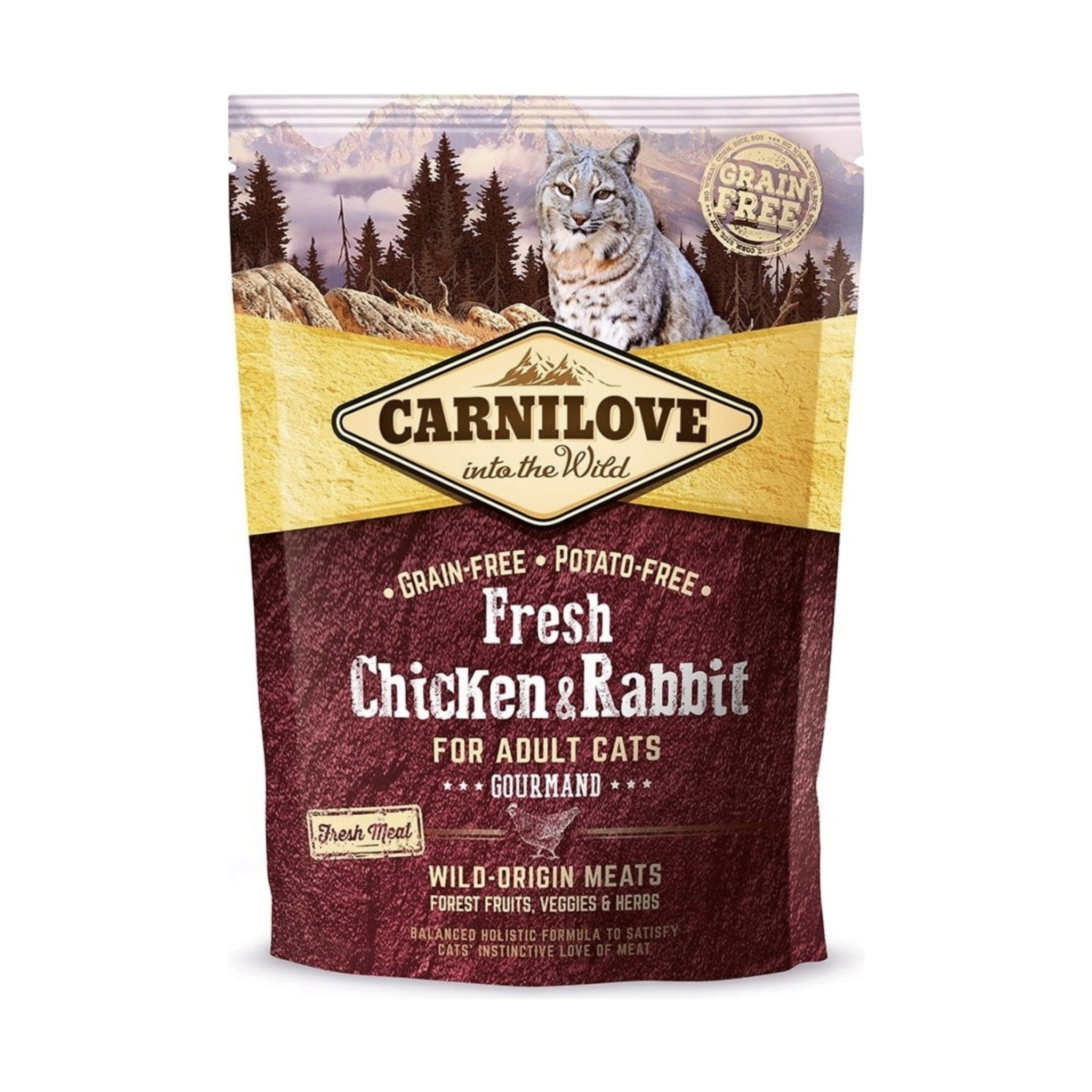 Carnilove Cat Fresh Chicken & Rabbit Gourmand, Katzen Trockenfutter - Woofshack