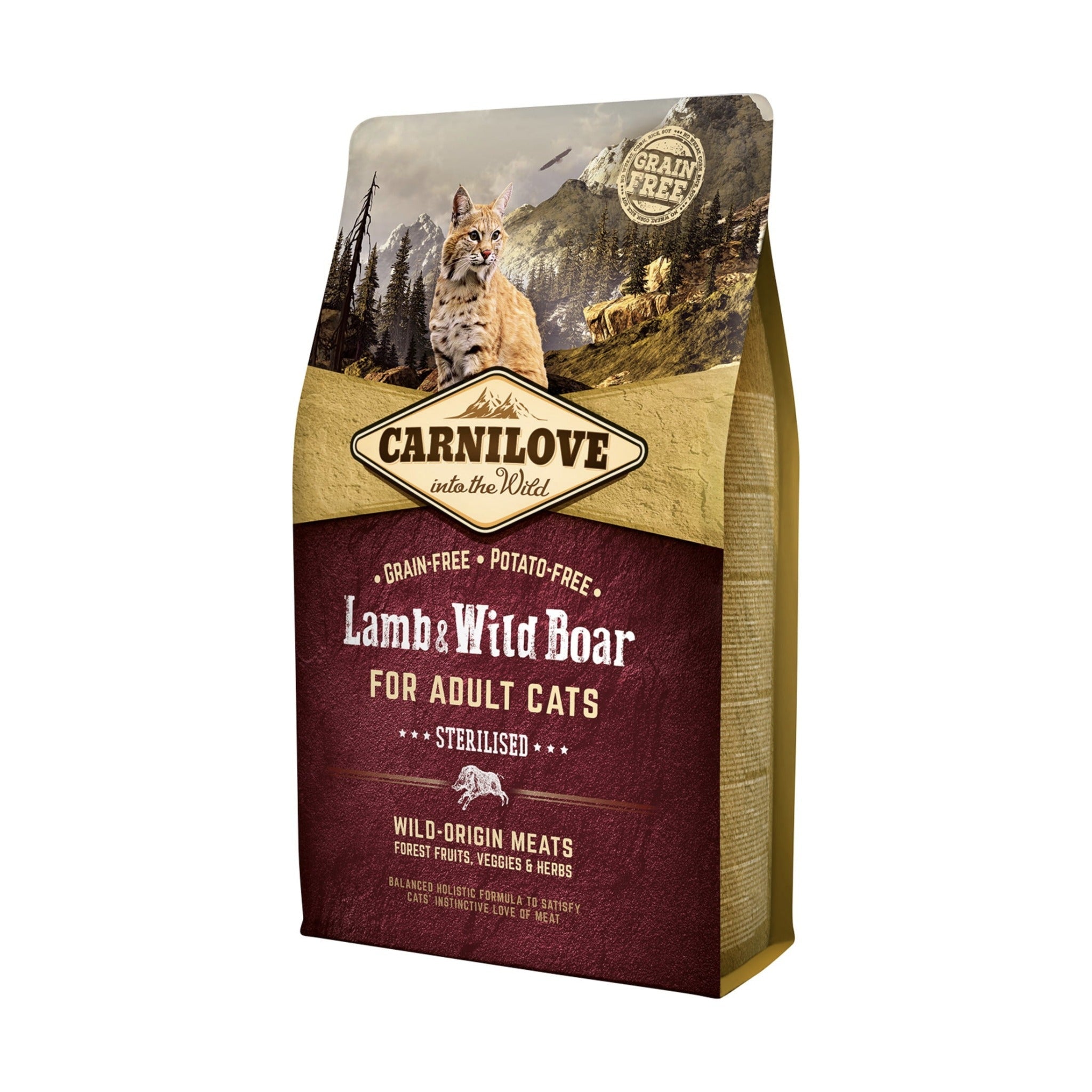 Carnilove Cat Lamb & Wild Boar Sterilised, Katzen Trockenfutter - Woofshack