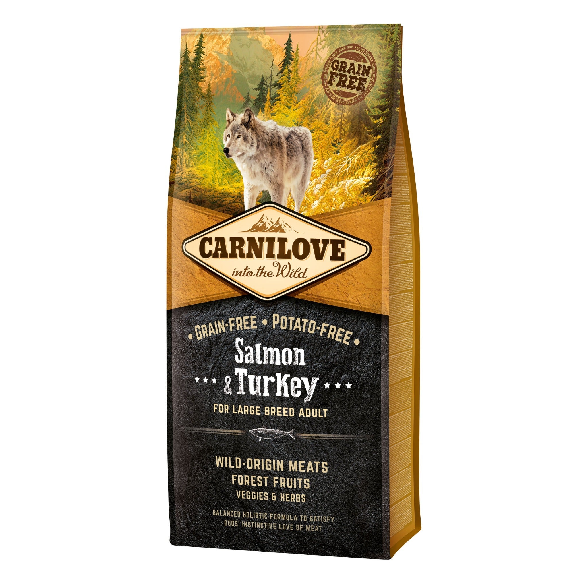 Carnilove Dog Adult Large Breed Trockenfutter, Salmon & Turkey - Woofshack
