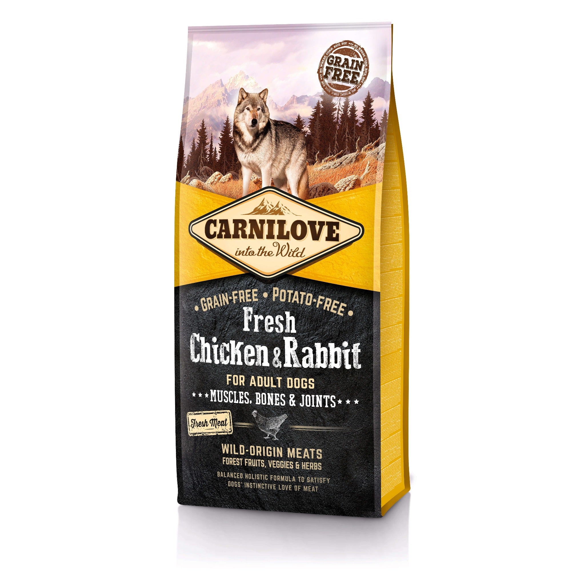 Carnilove Dog Adult Trockenfutter, Fresh Chicken & Rabbit - Woofshack
