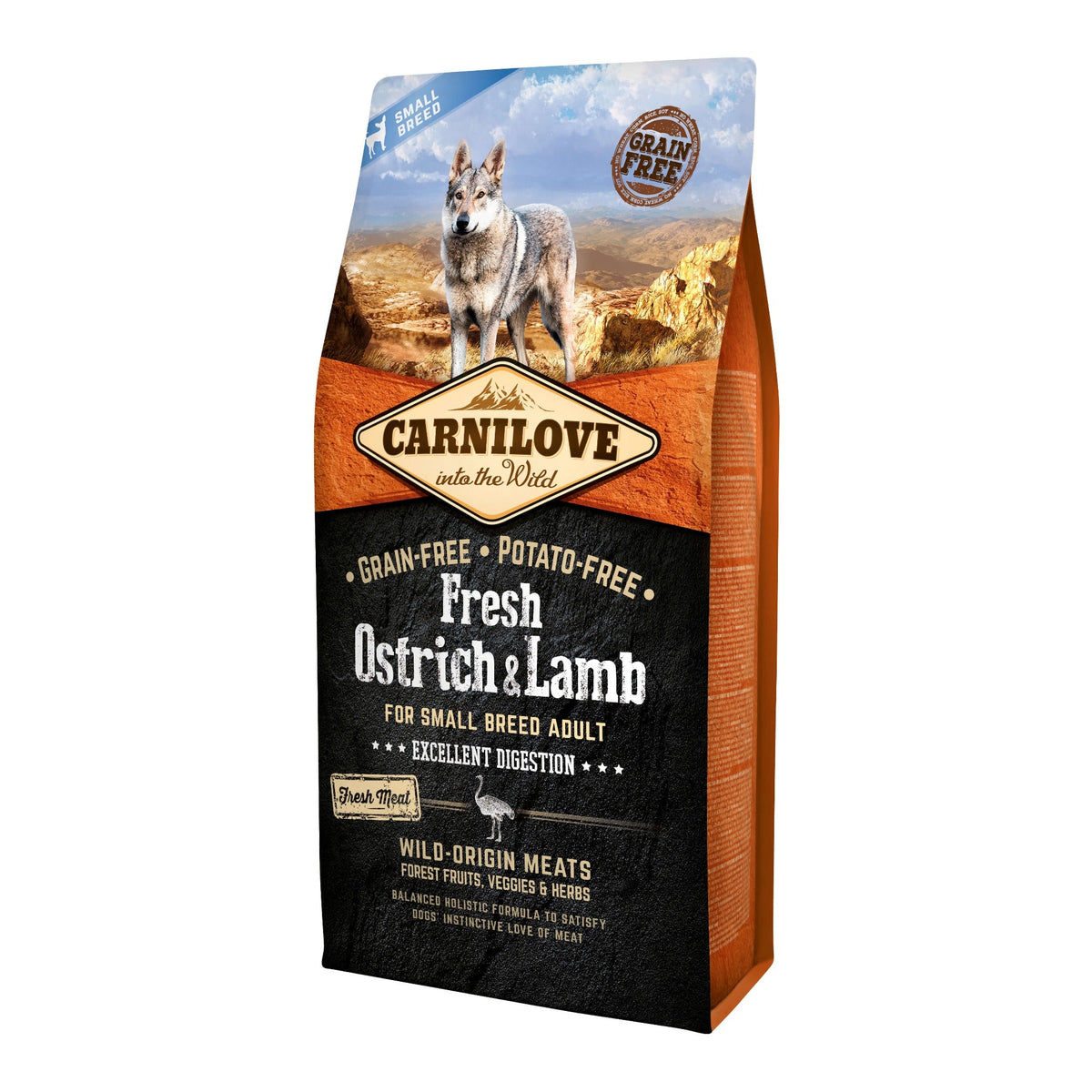 Carnilove Dog Small Breed Adult Trockenfutter, Fresh Ostrich & Lamb - Woofshack
