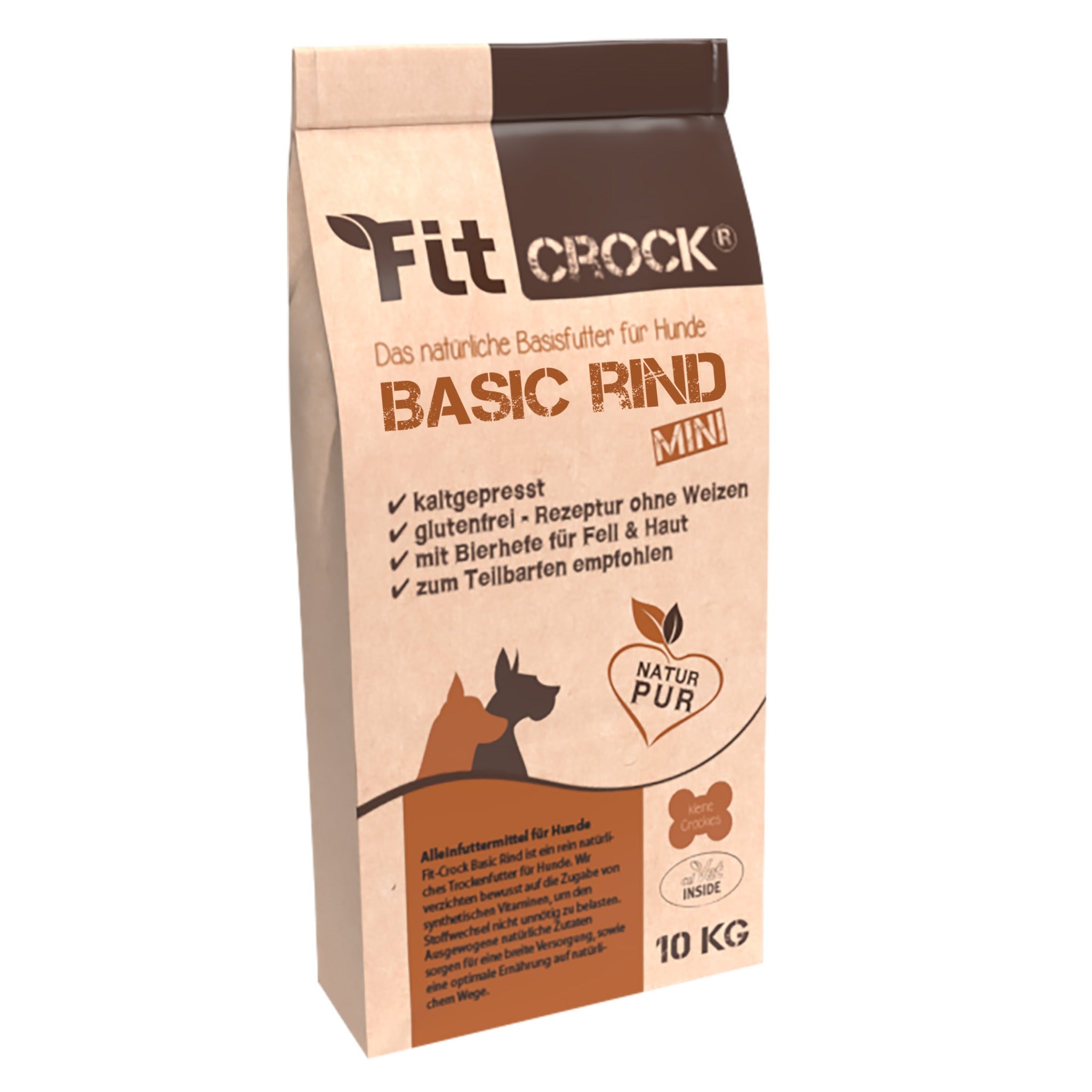 cdVet Fit-Crock Basic Rind Mini – Kaltgepresstes Premium-Trockenfutter für kleine Hunde mit natürlichem Rind, schonend verarbeitet für optimale Verdauung und Vitalität