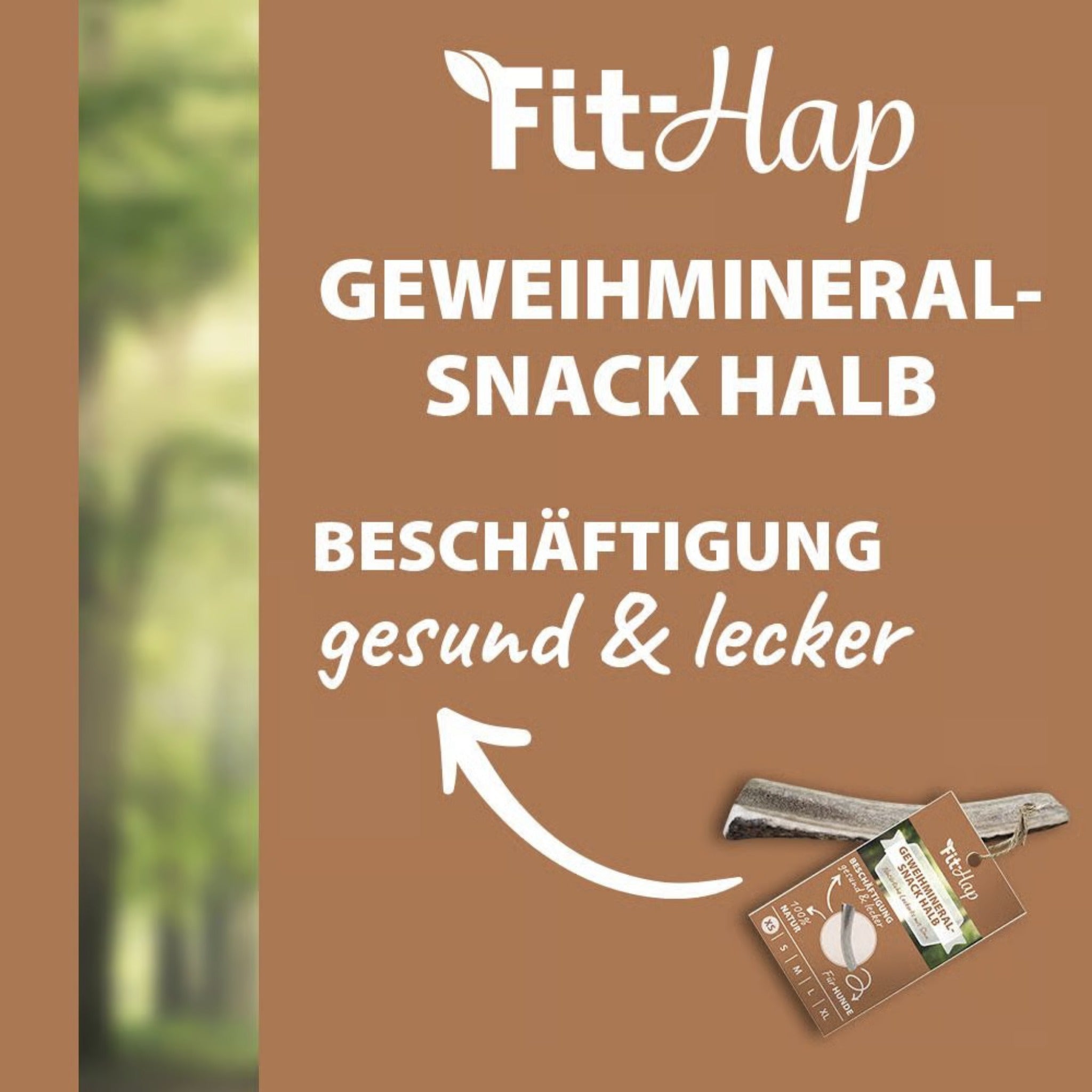 cdVet Fit - Hap Geweihmineral - Snack halb für Hunde - Woofshack