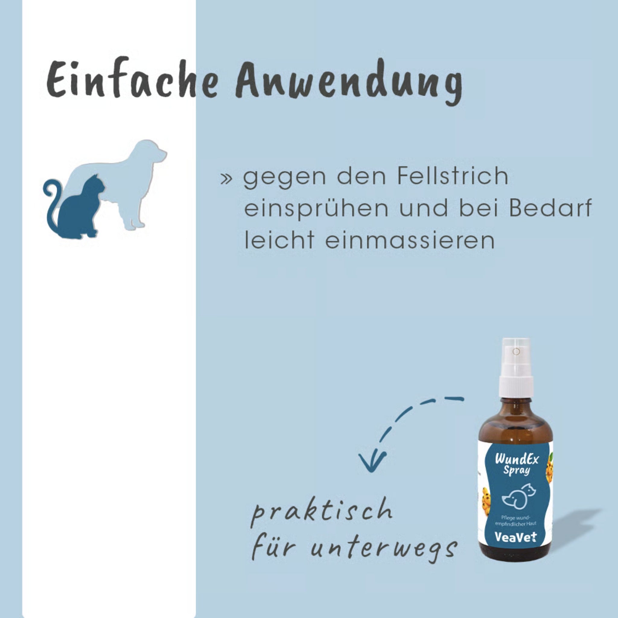 cdVet VeaVet WundEx Spray – Natürliche Wundpflege für Hunde & Katzen bei empfindlicher, gereizter Haut