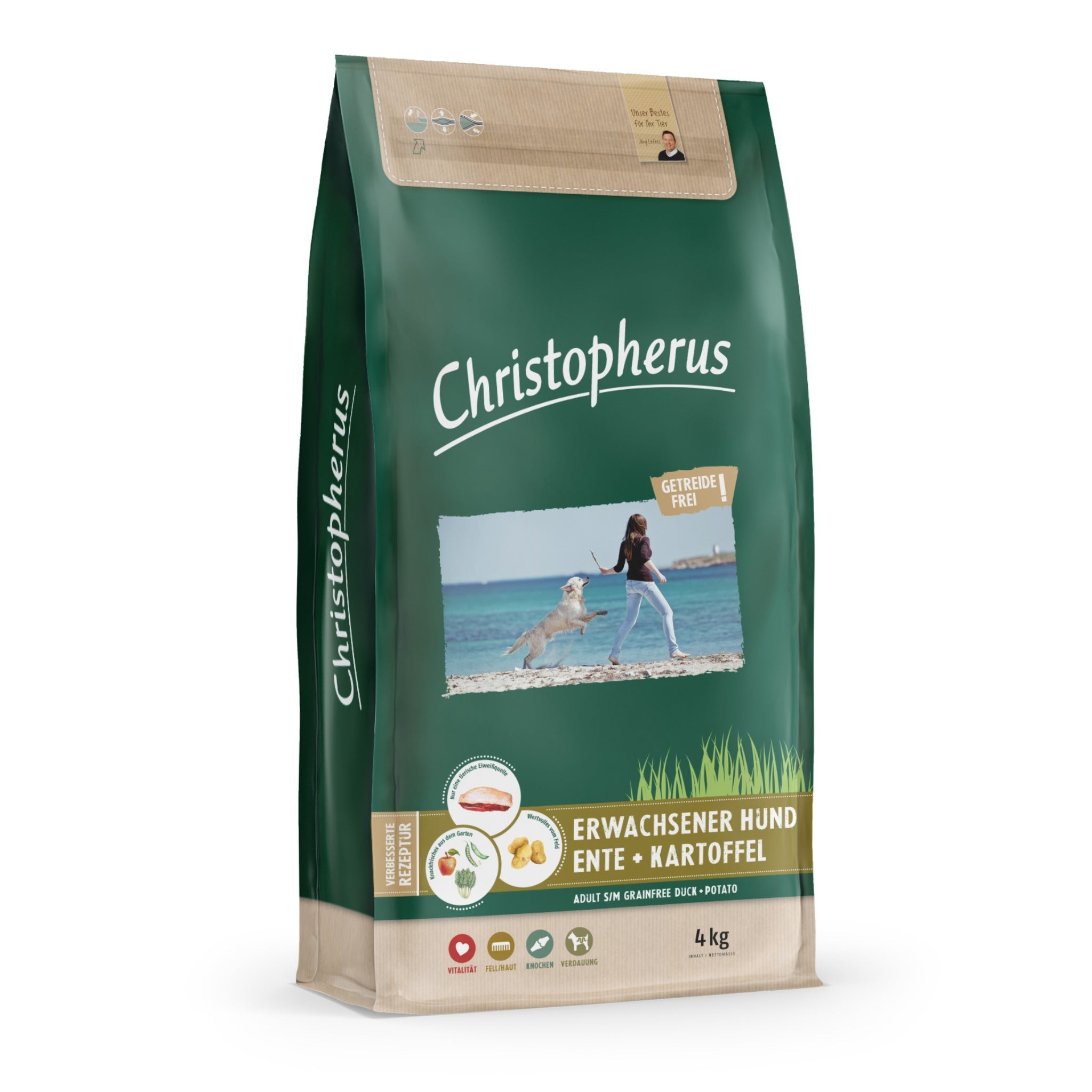 Christopherus Adult Ente + Kartoffel, Hunde Trockenfutter - Woofshack