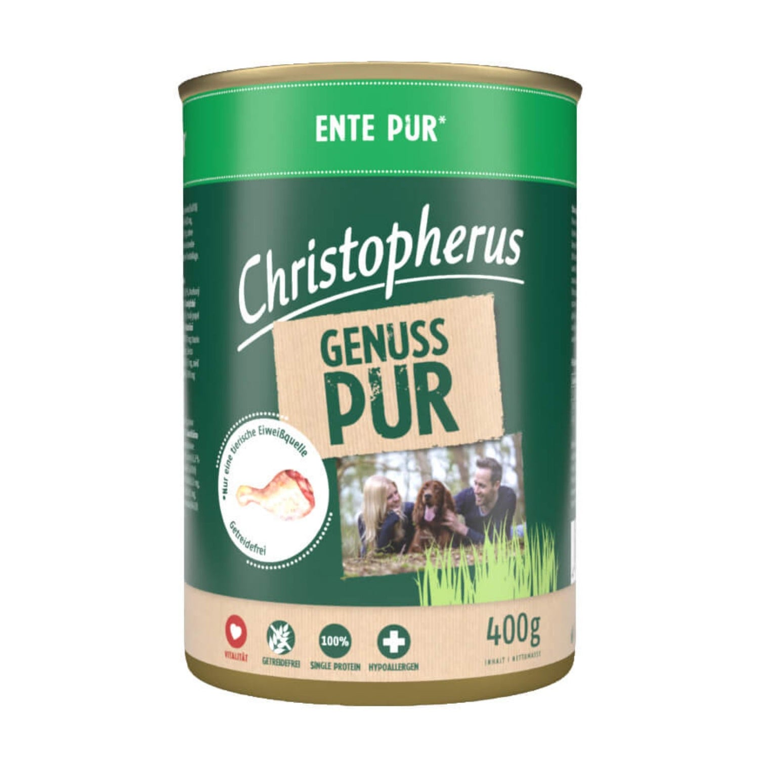 Christopherus Adult Ente Pur, Hunde Nassfutter - Woofshack