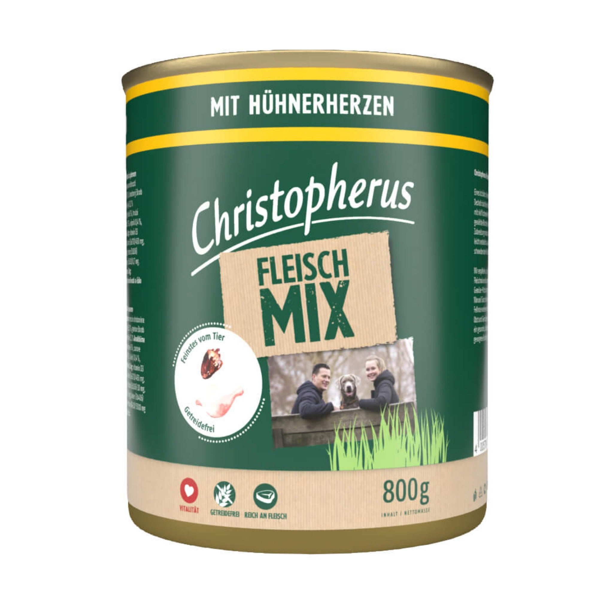 Christopherus Adult Fleischmix mit Hühnerherzen, Hunde Nassfutter - Woofshack