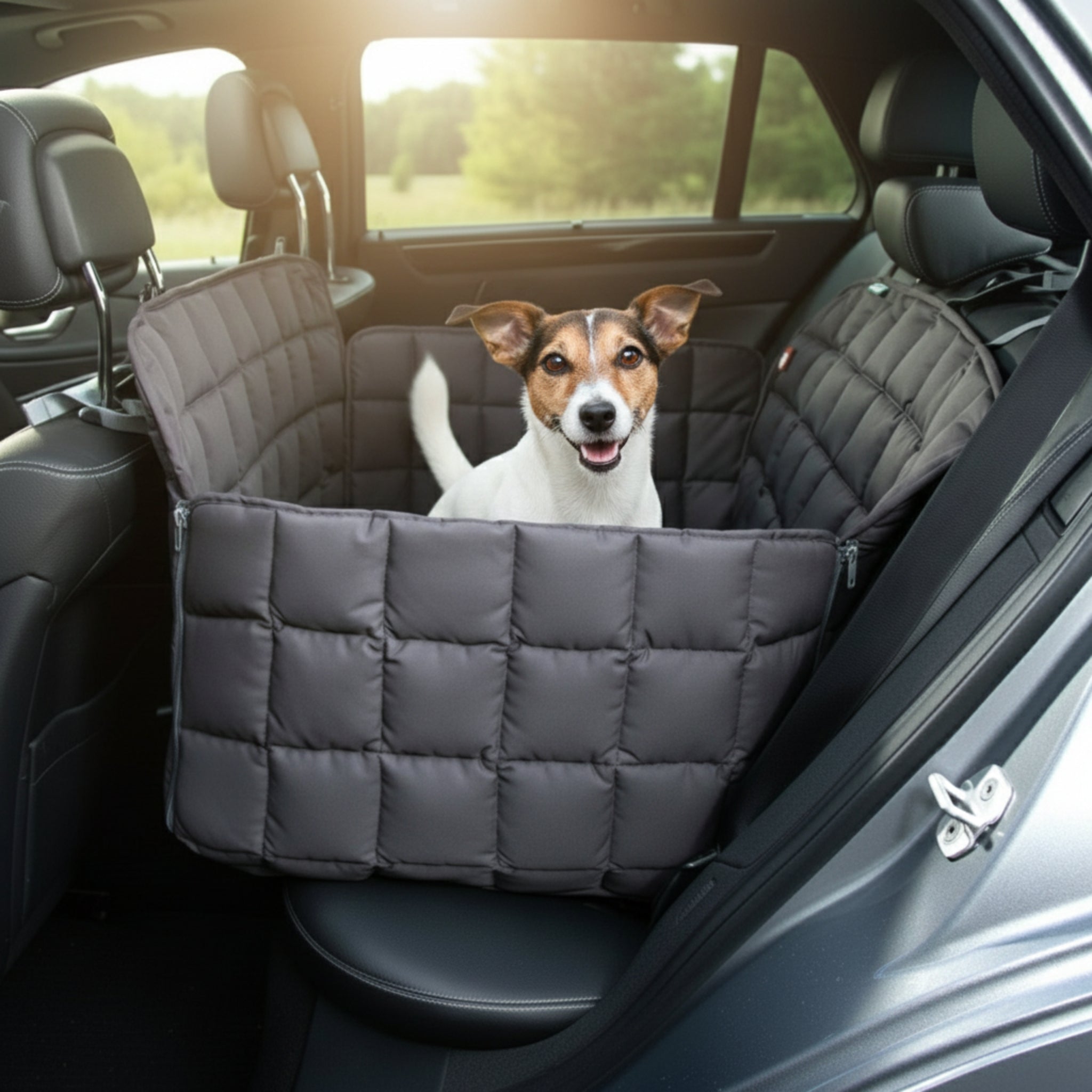 Doctor Bark 2-Sitz Premium-Autoschondecke – Waschbar, Rutschfest & Langlebig gegen Hundehaare und Schmutz