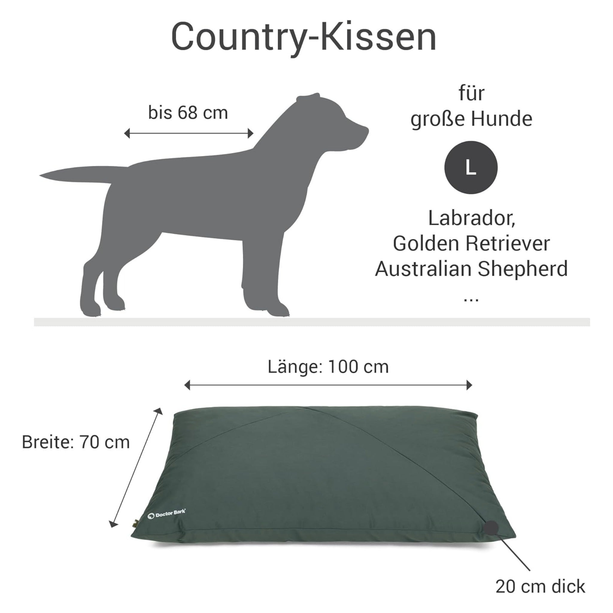 Doctor Bark ergonomisches Country-Kissen für Hunde - Woofshack