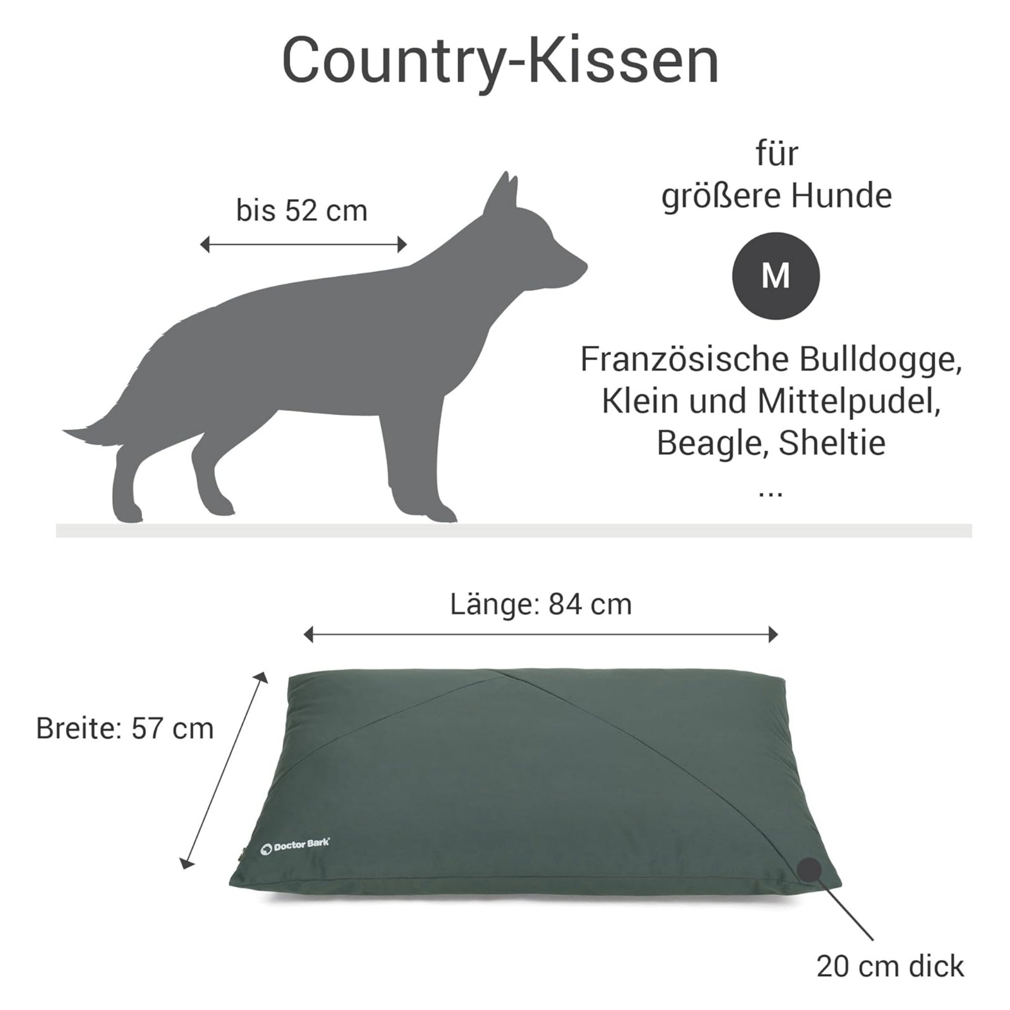 Doctor Bark ergonomisches Country-Kissen für Hunde - Woofshack