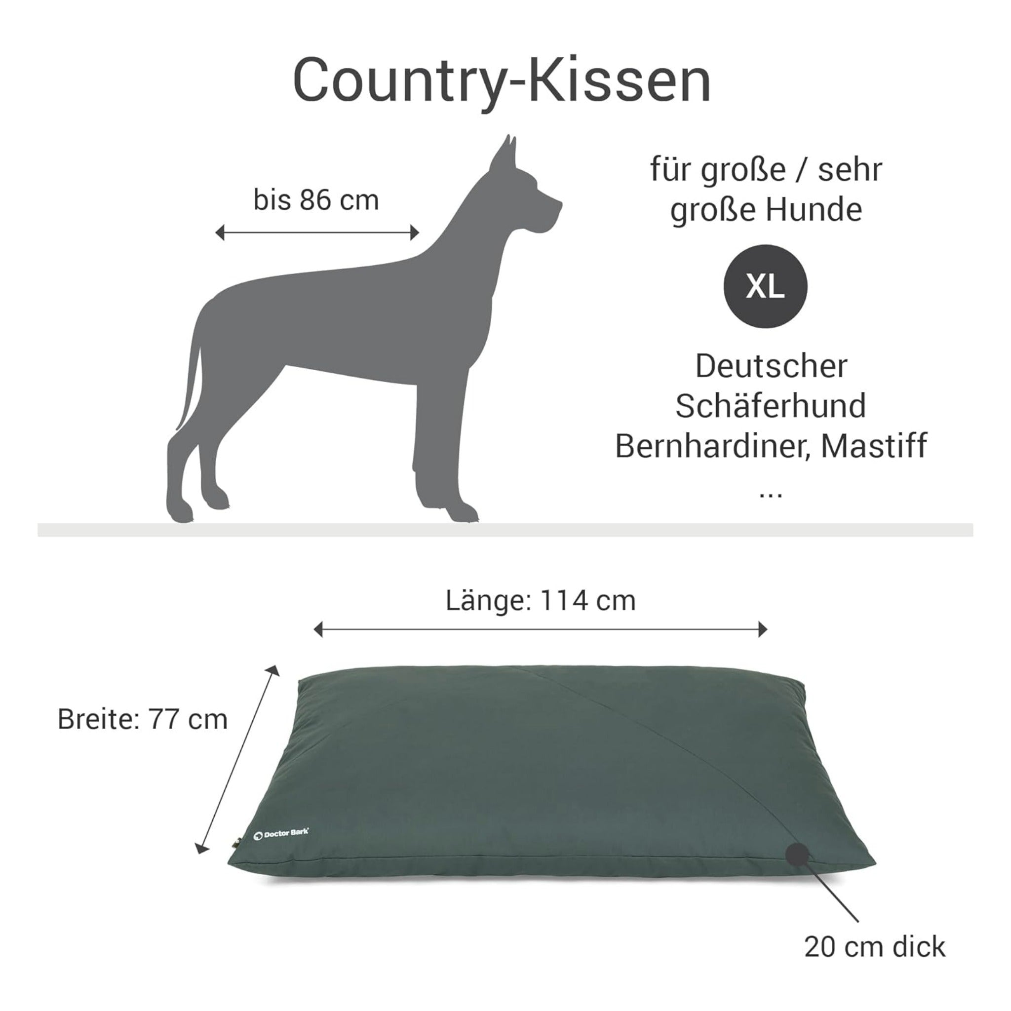 Doctor Bark ergonomisches Country-Kissen für Hunde - Woofshack