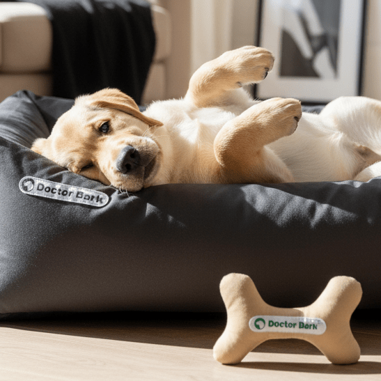 Doctor Bark Toy Bone – Robustes Hundespielzeug für kraftvolle Kauer, maschinenwaschbar & allergikerfreundlich - Woofshack